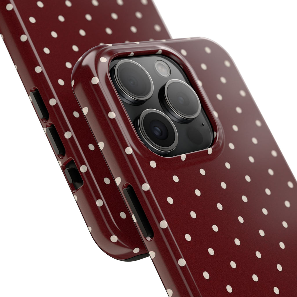 Burgundy Polka Dots