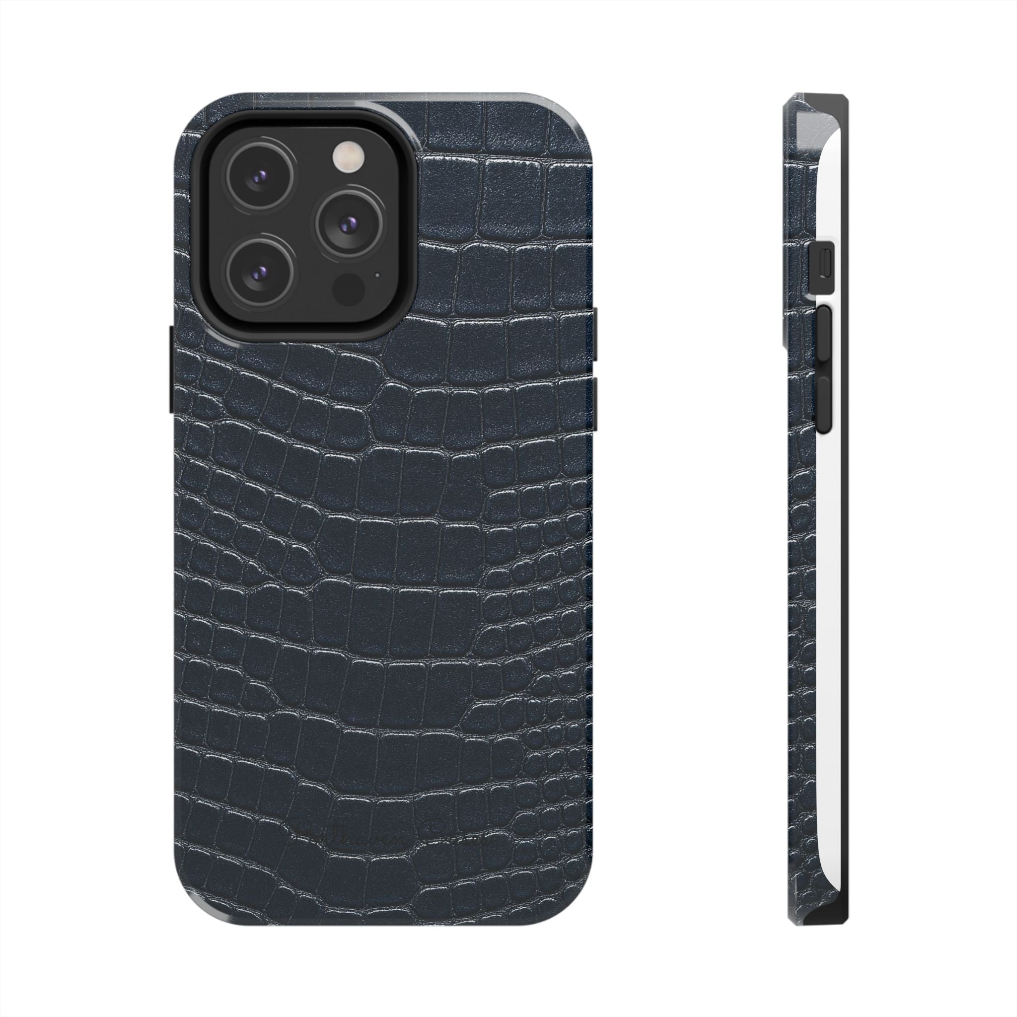 Navy Crocodile Leather