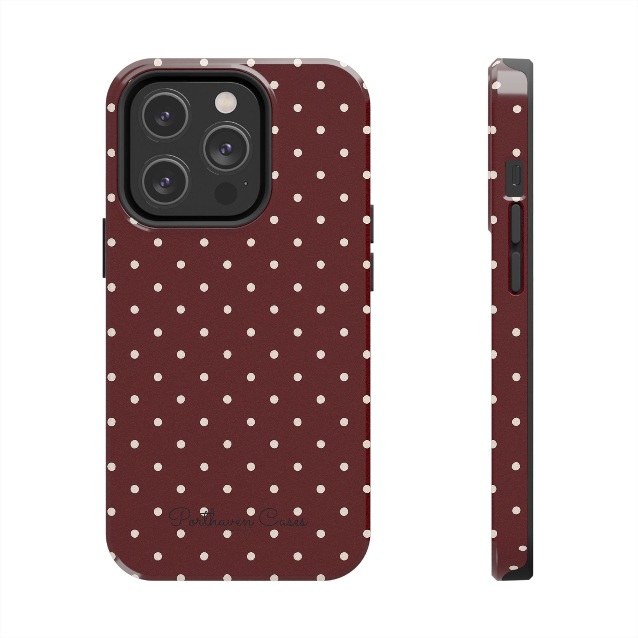 Burgundy Polka Dots