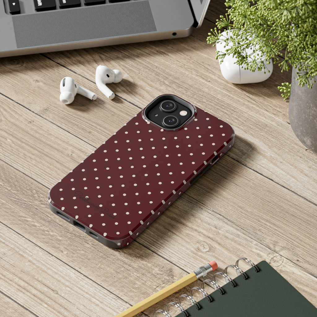 Burgundy Polka Dots