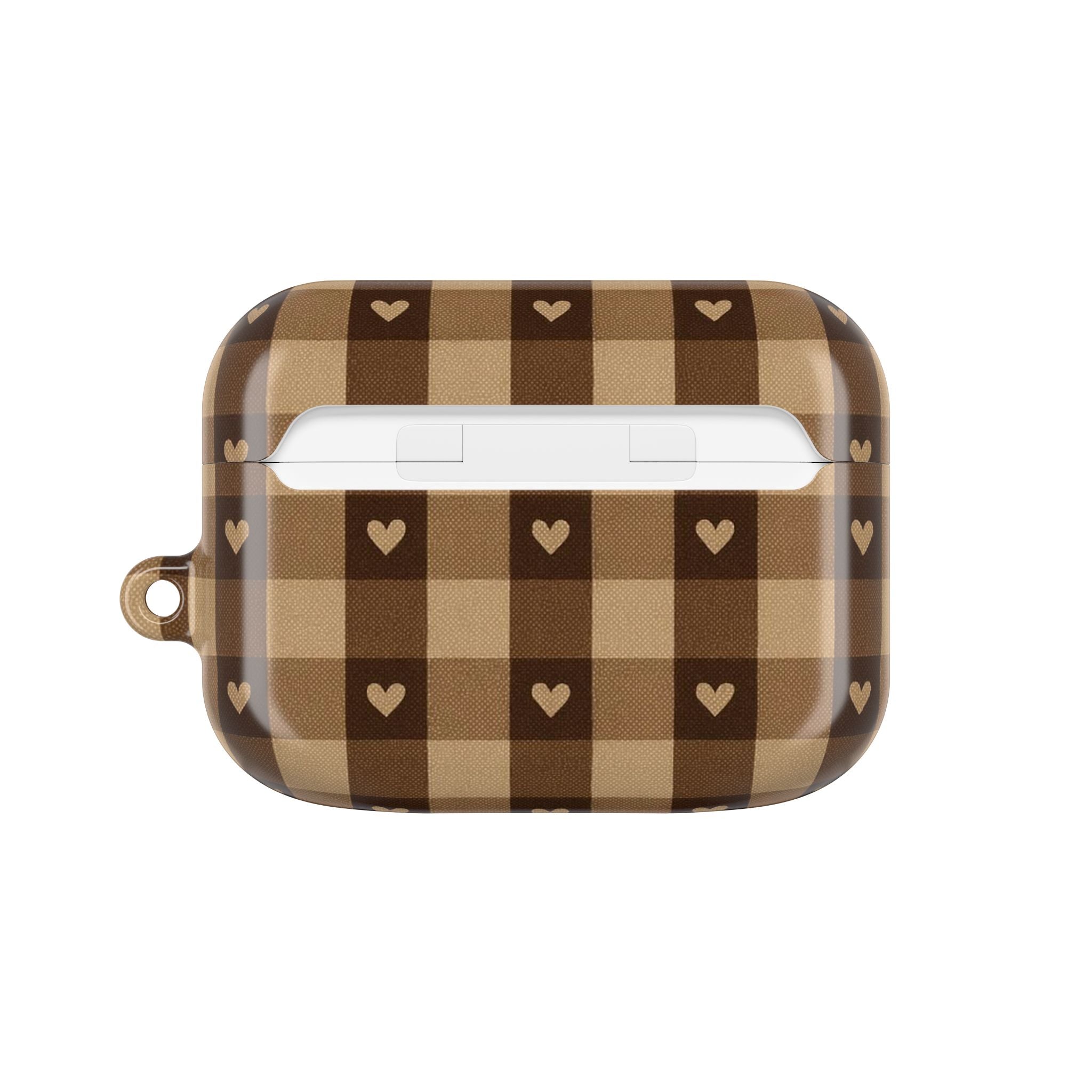 Brown Gingham Hearts | AirPods Case