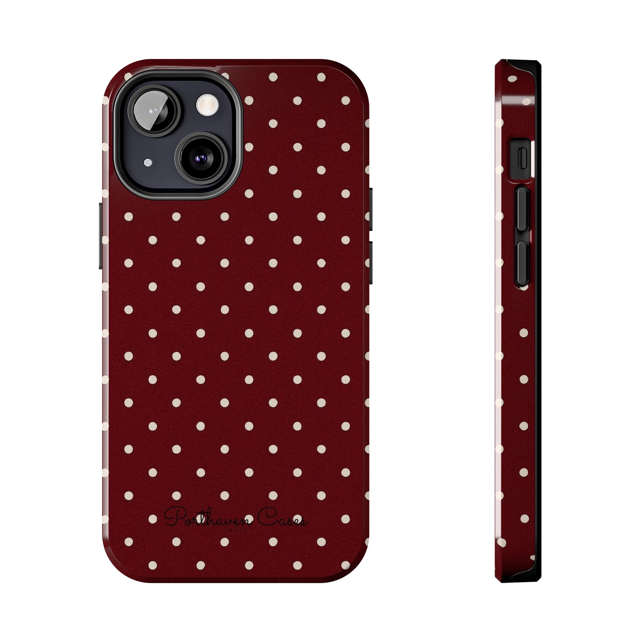 Burgundy Polka Dots