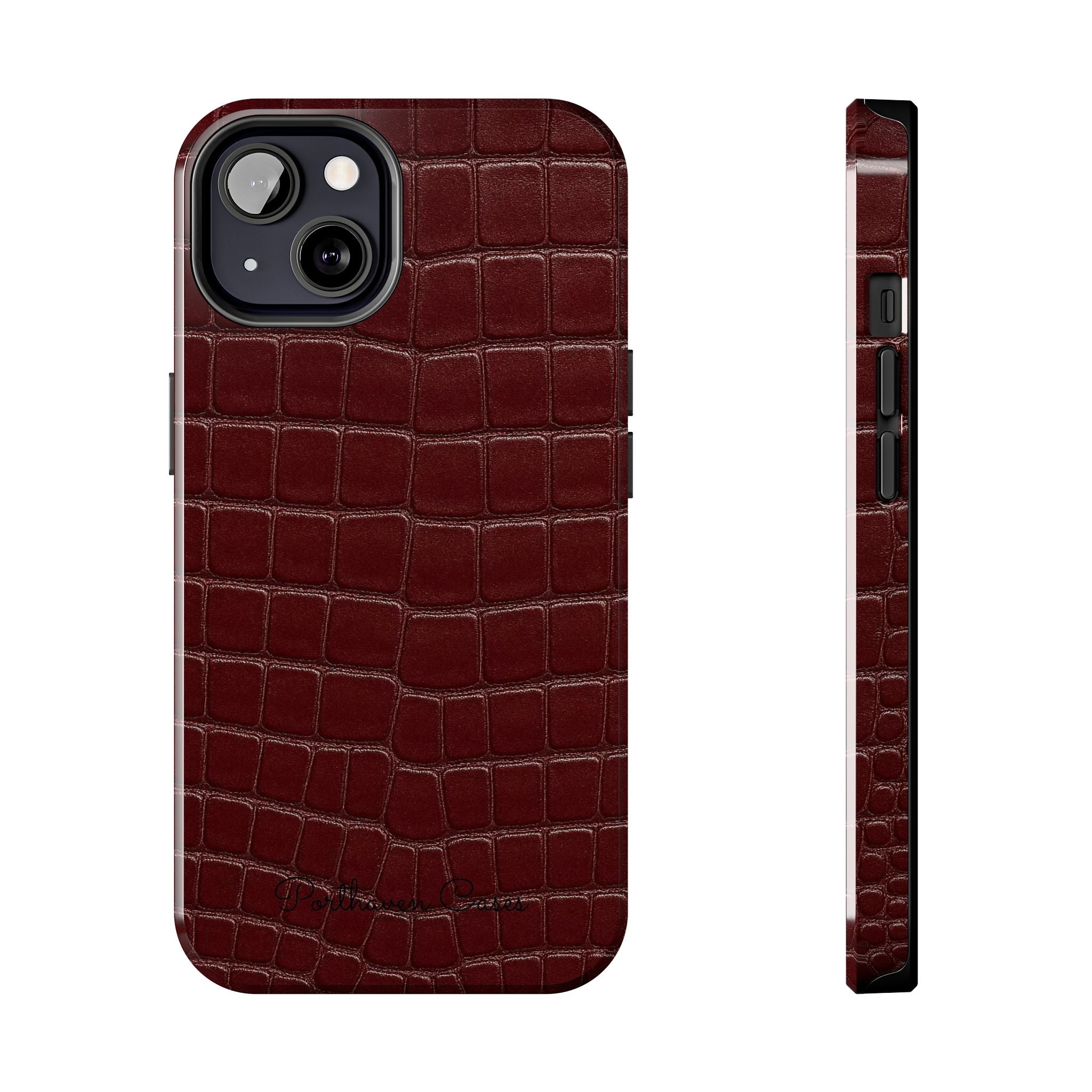 Burgundy Crocodile Leather