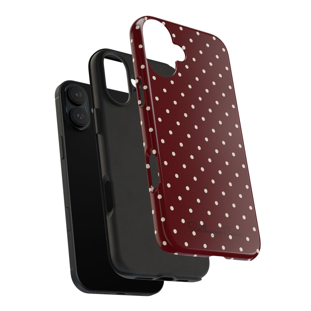 Burgundy Polka Dots