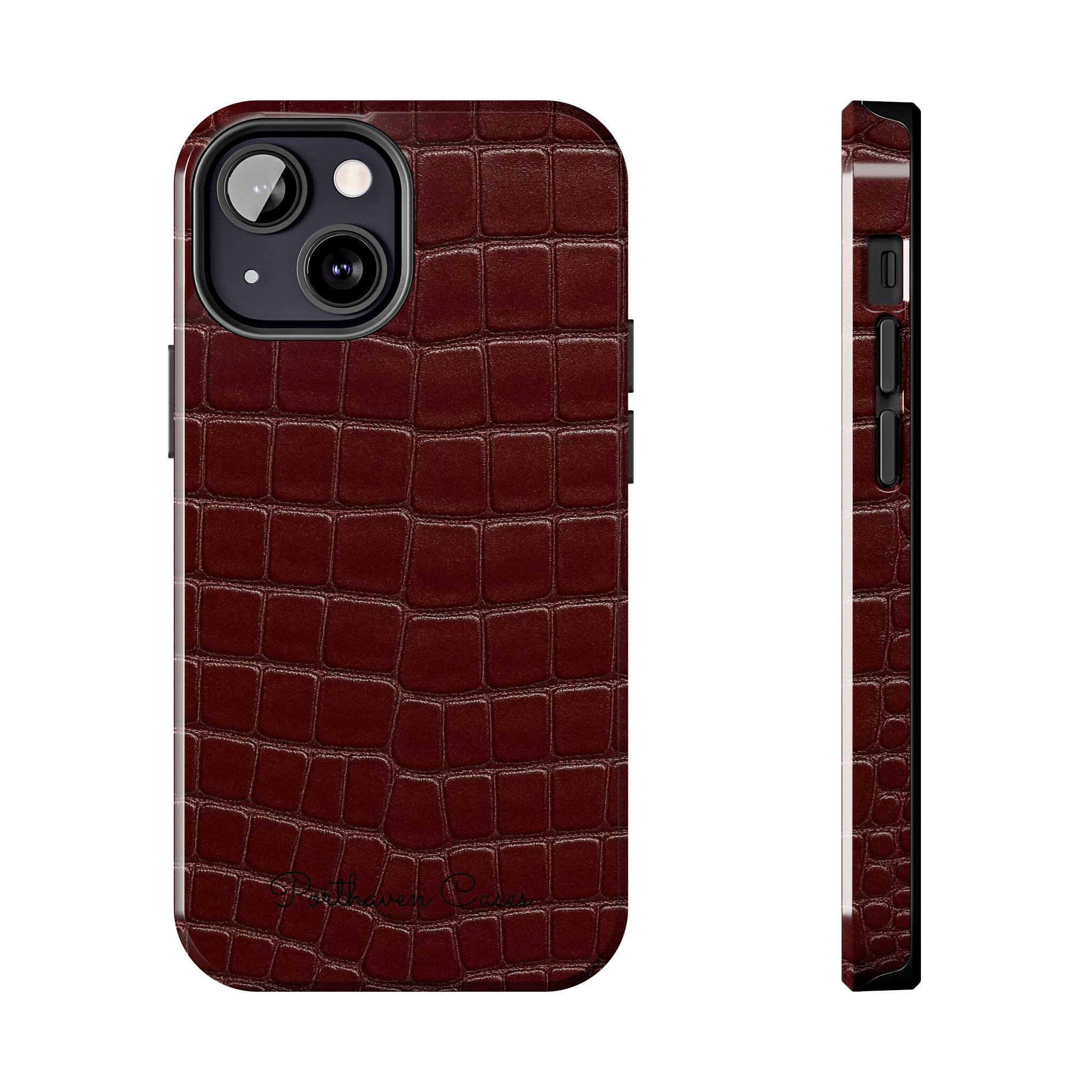 Burgundy Crocodile Leather