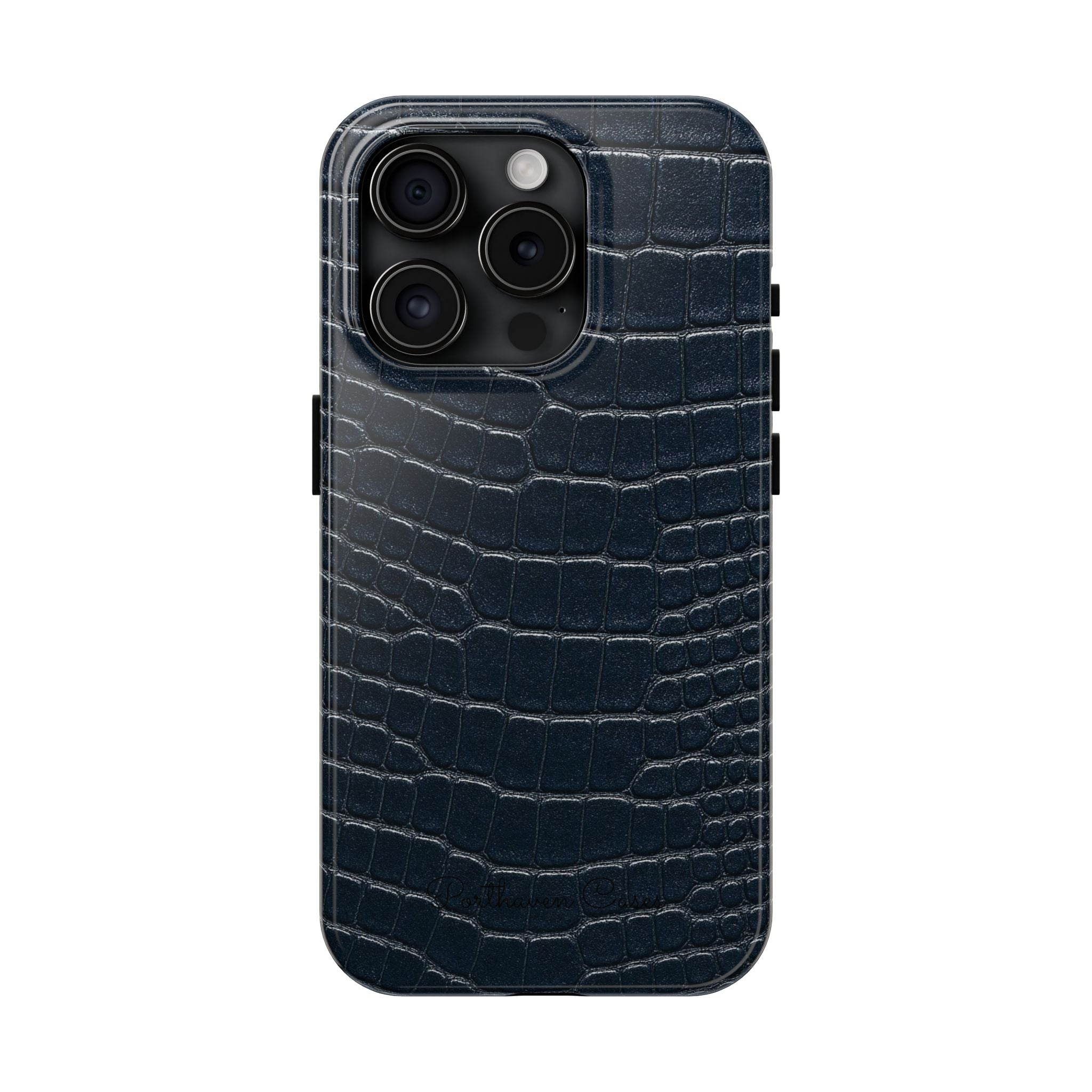 Navy Crocodile Leather