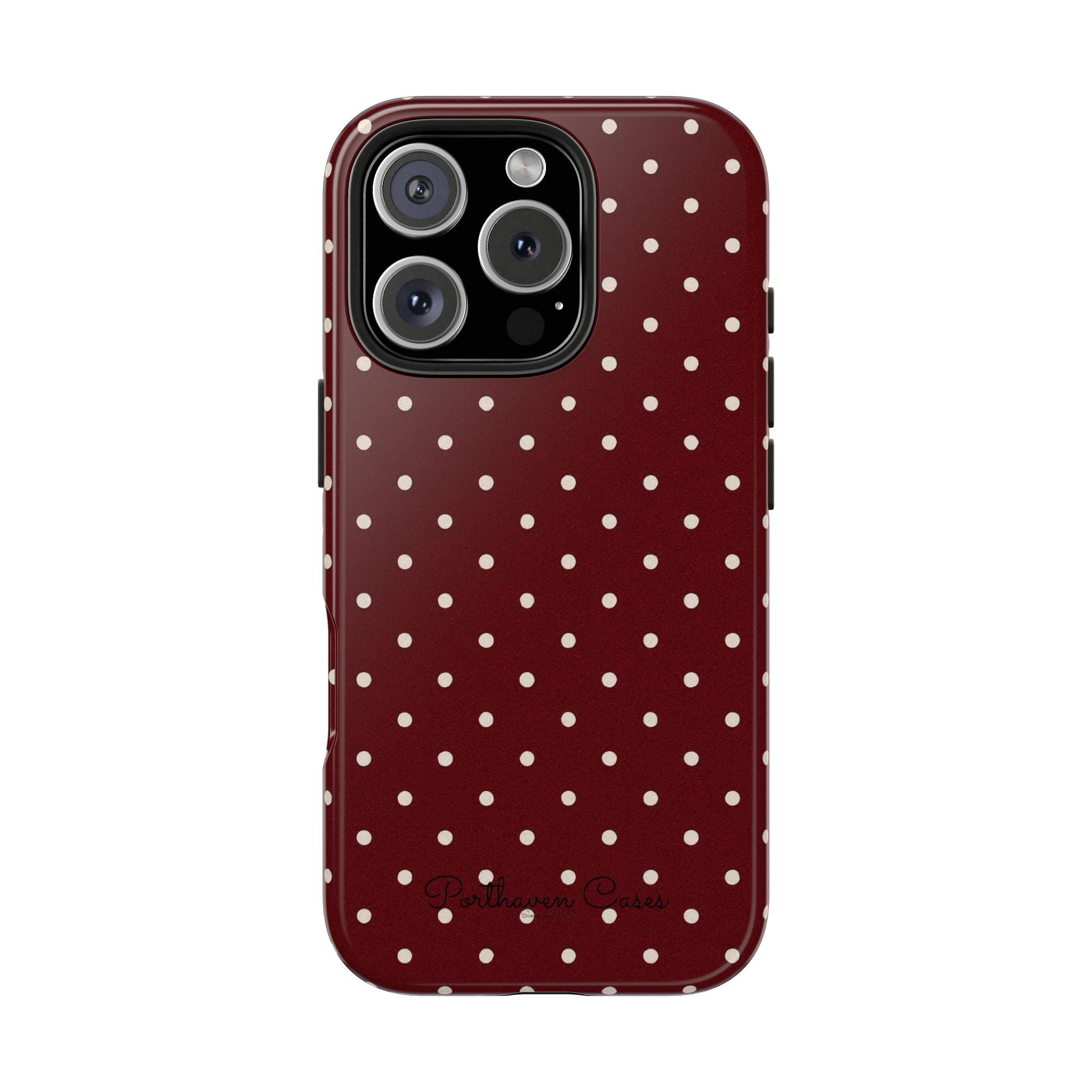 Burgundy Polka Dots