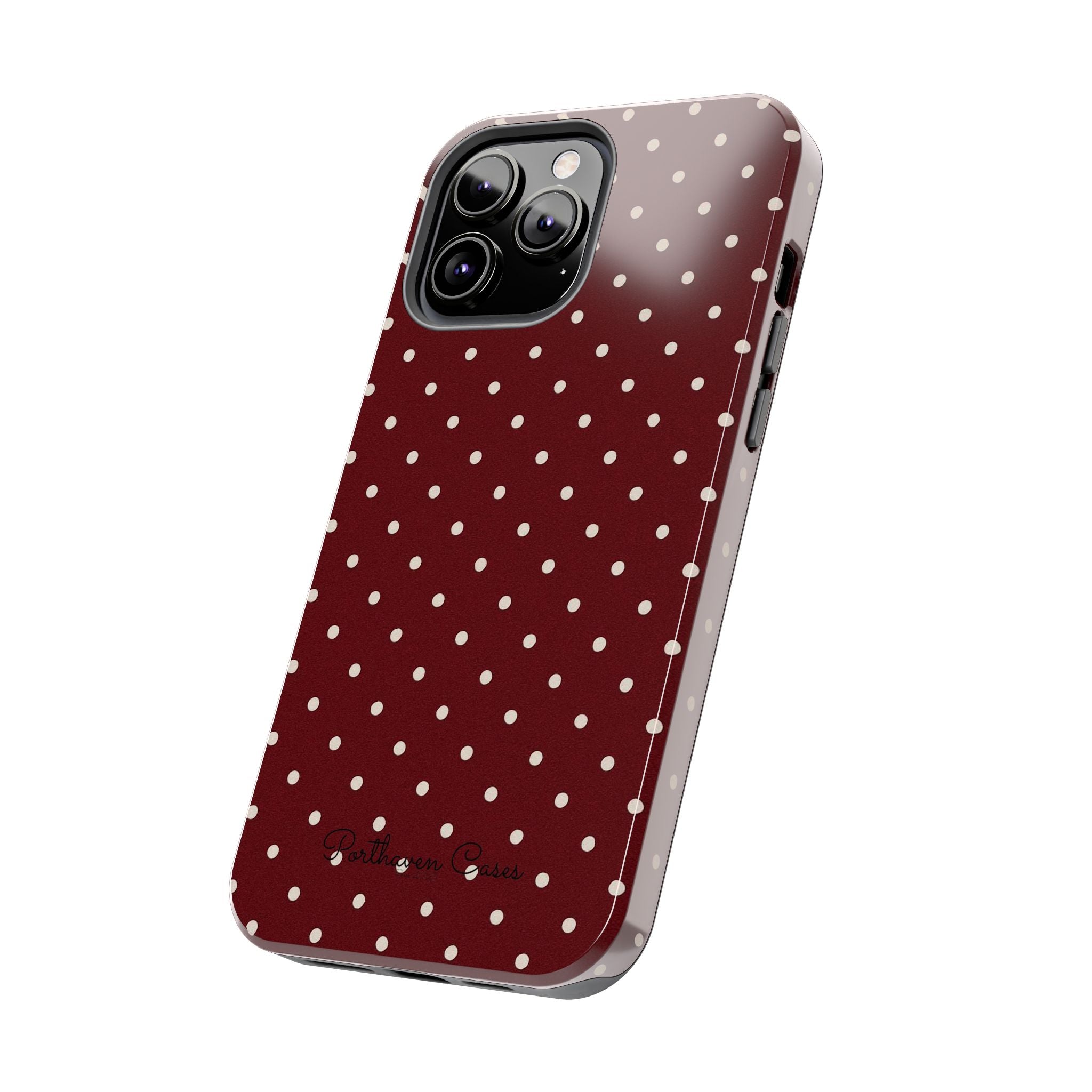 Burgundy Polka Dots
