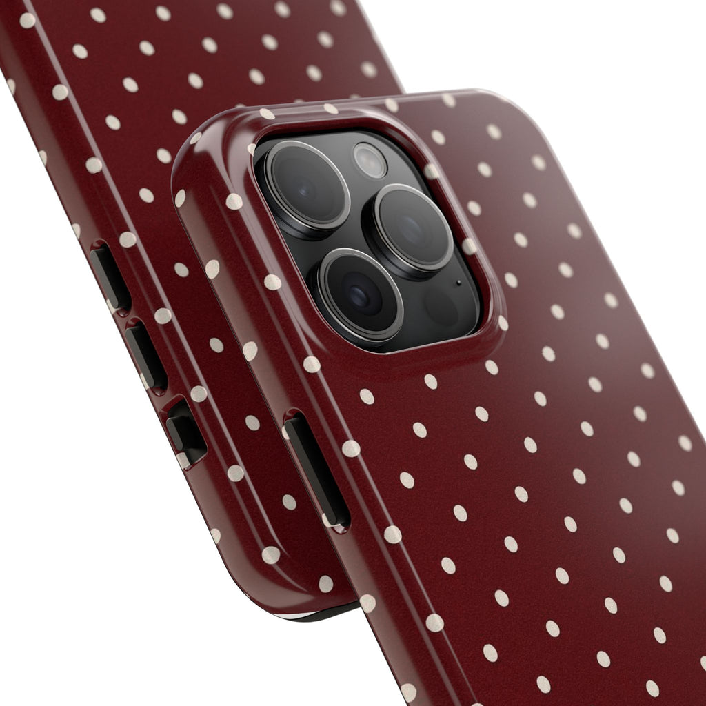 Burgundy Polka Dots