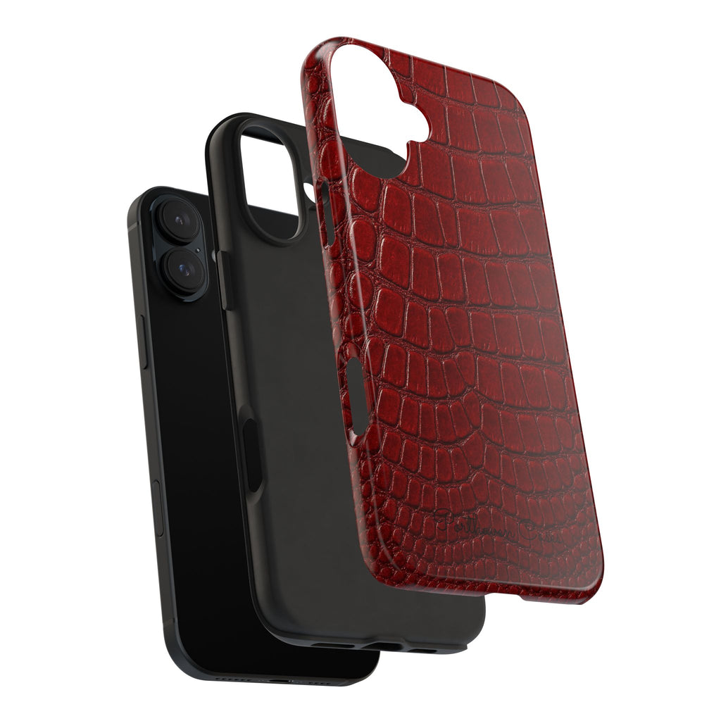 Red Crocodile Skin