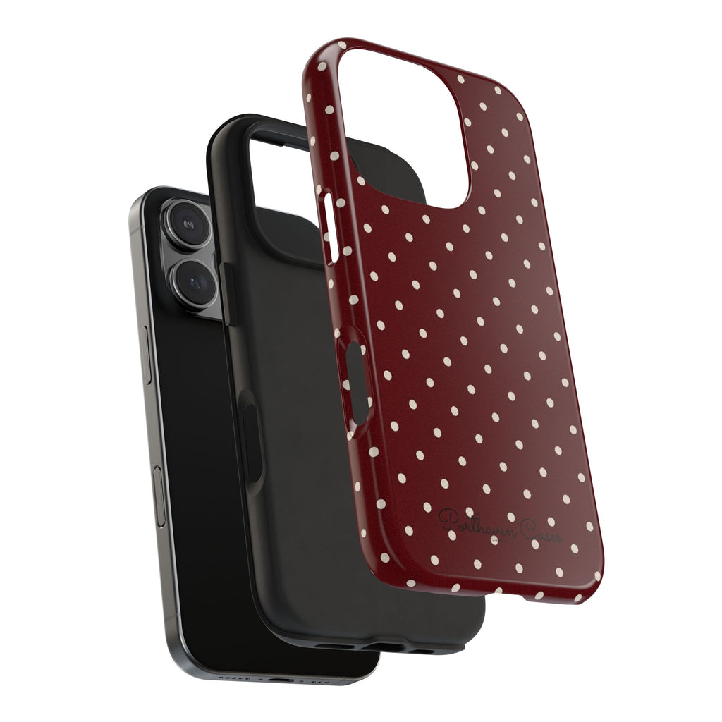 Burgundy Polka Dots