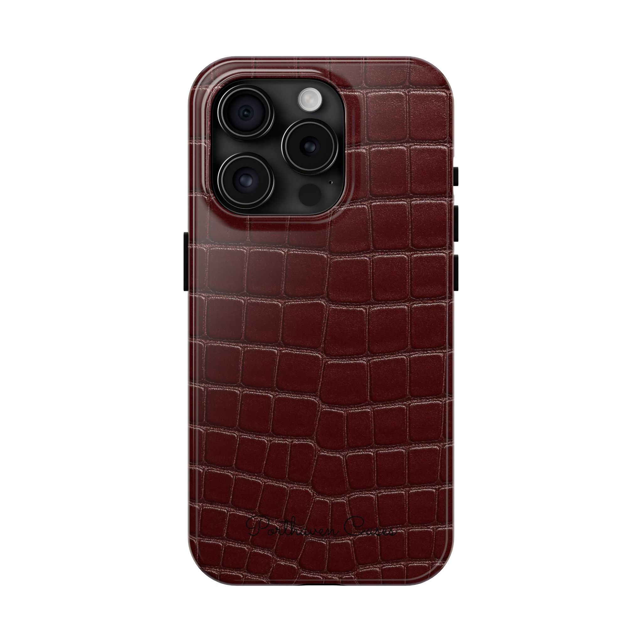 Burgundy Crocodile Leather