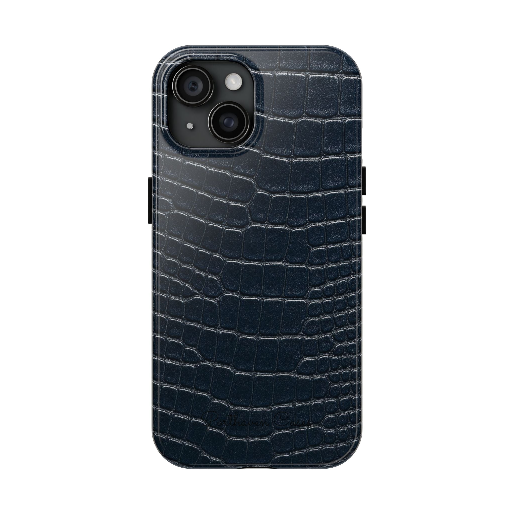 Navy Crocodile Leather