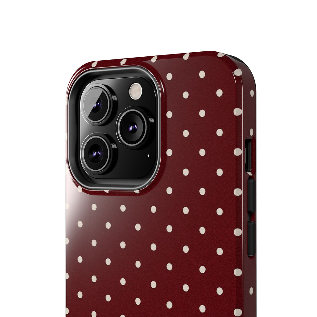 Burgundy Polka Dots