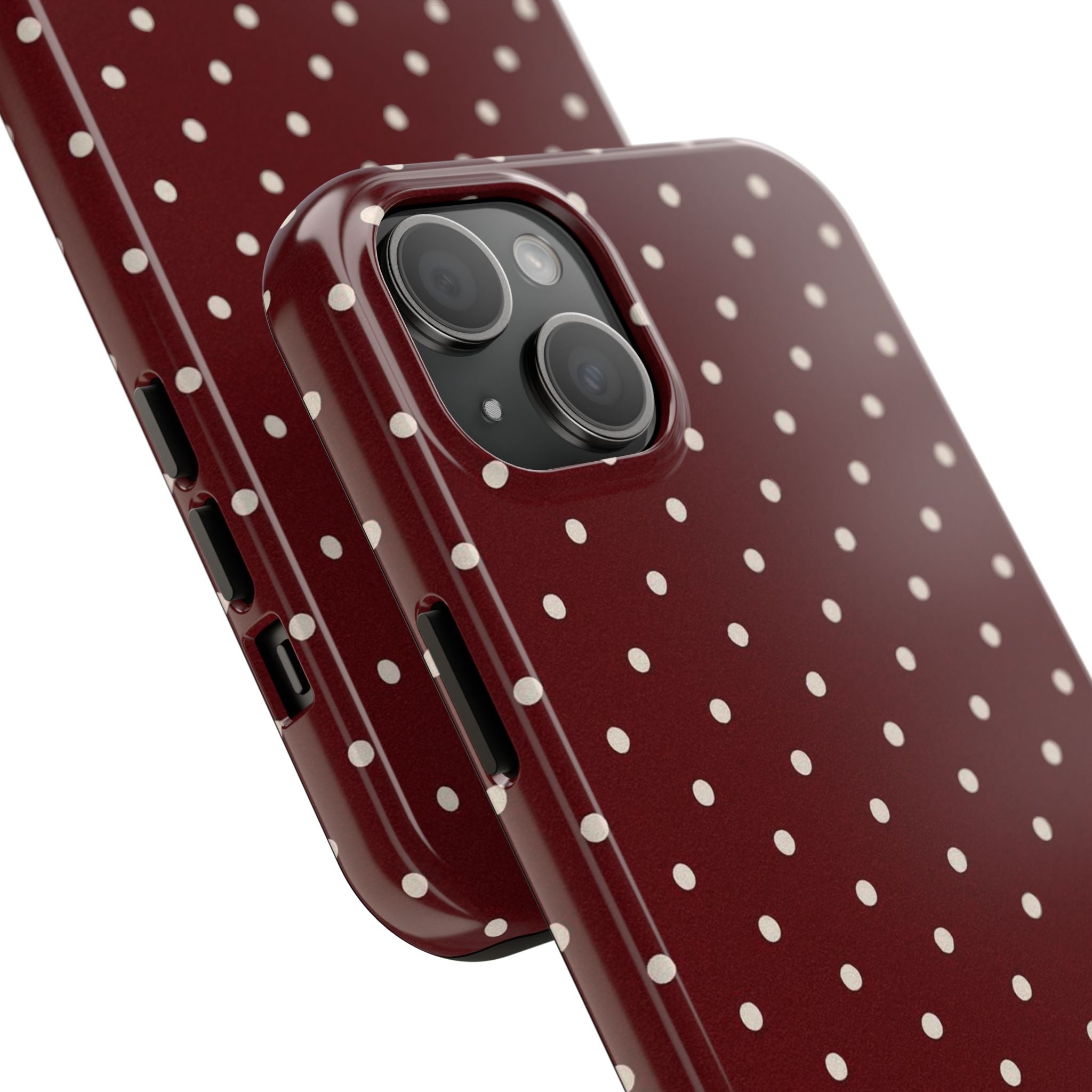Burgundy Polka Dots