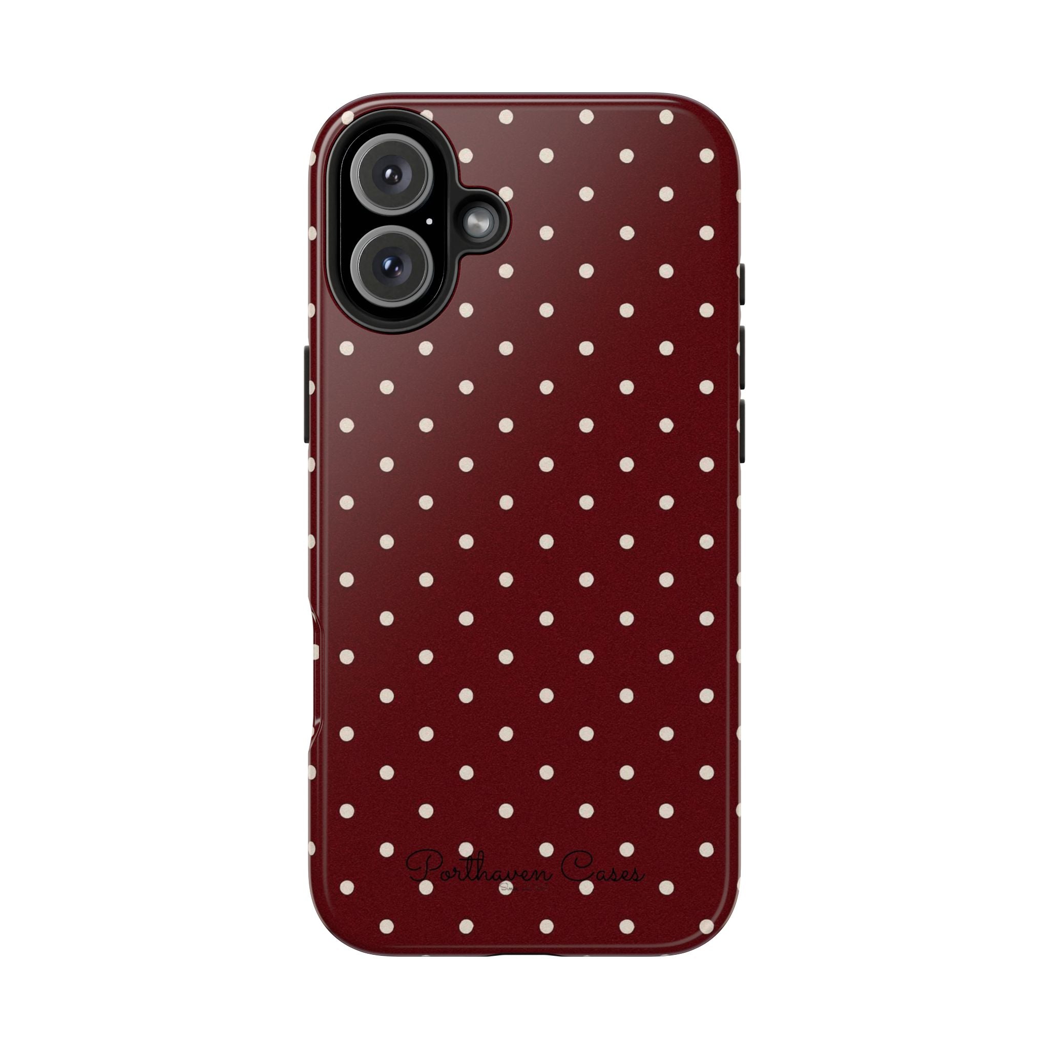 Burgundy Polka Dots