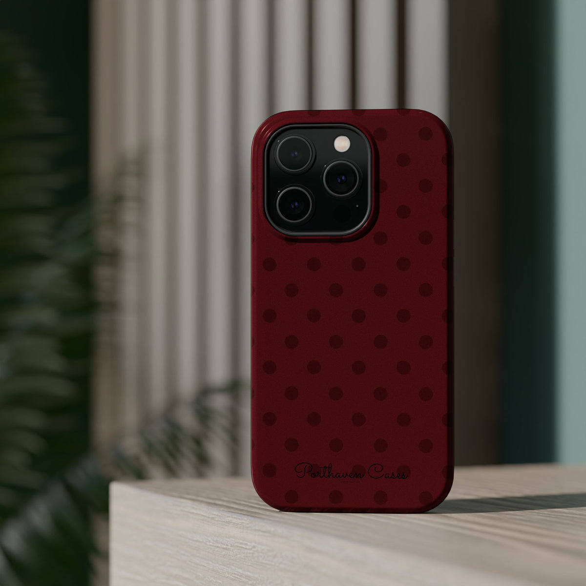 BURGUNDY POLKA DOT
