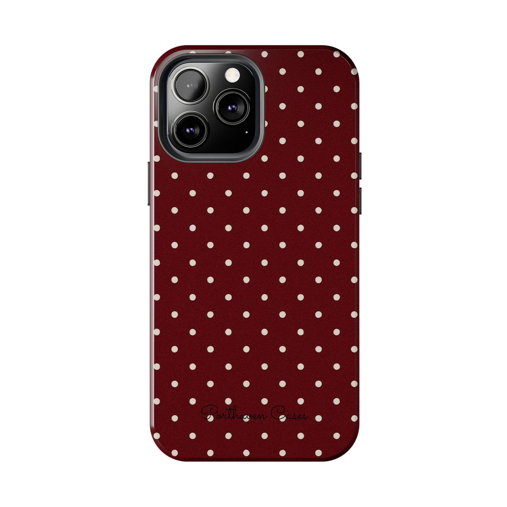 Burgundy Polka Dots