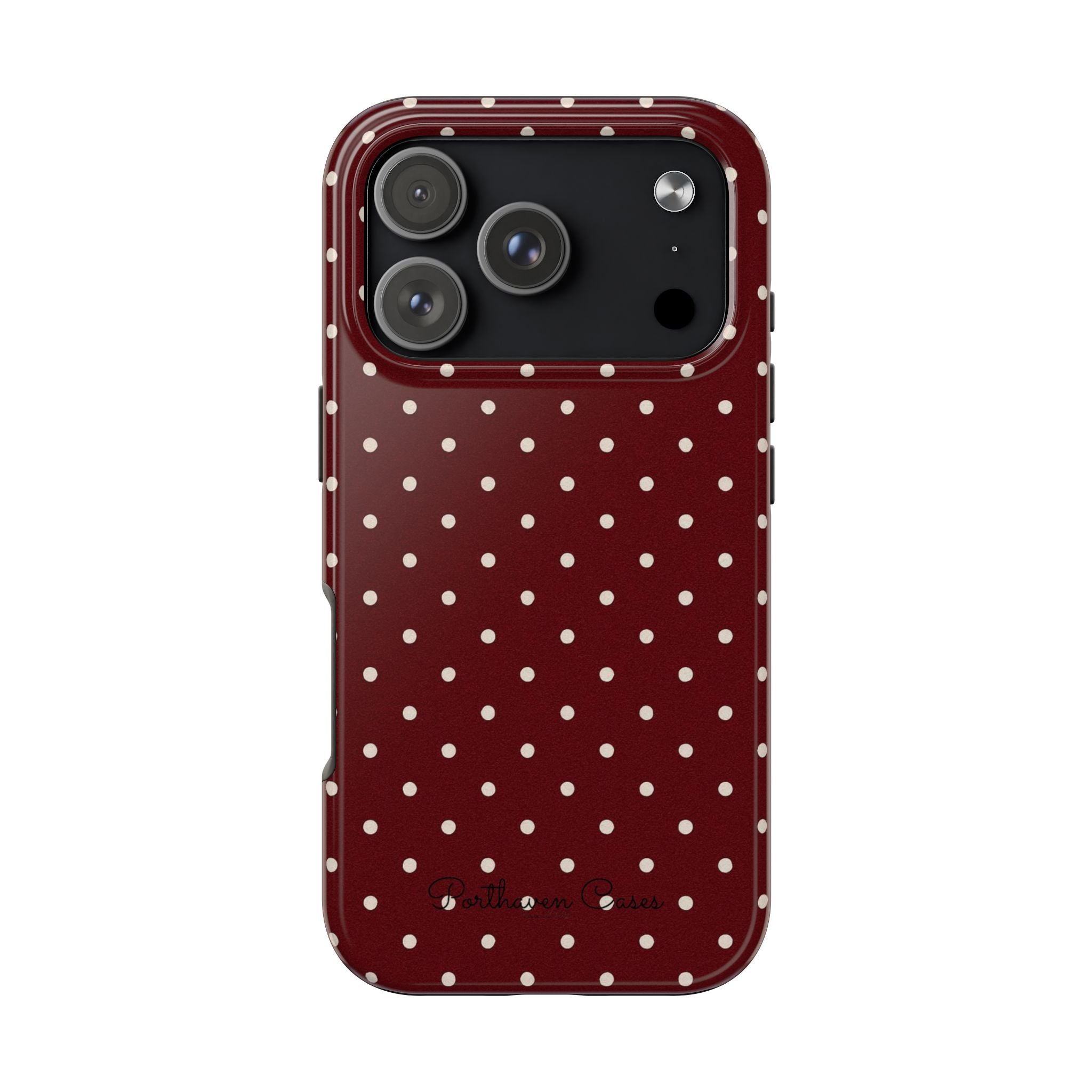 Burgundy Polka Dots