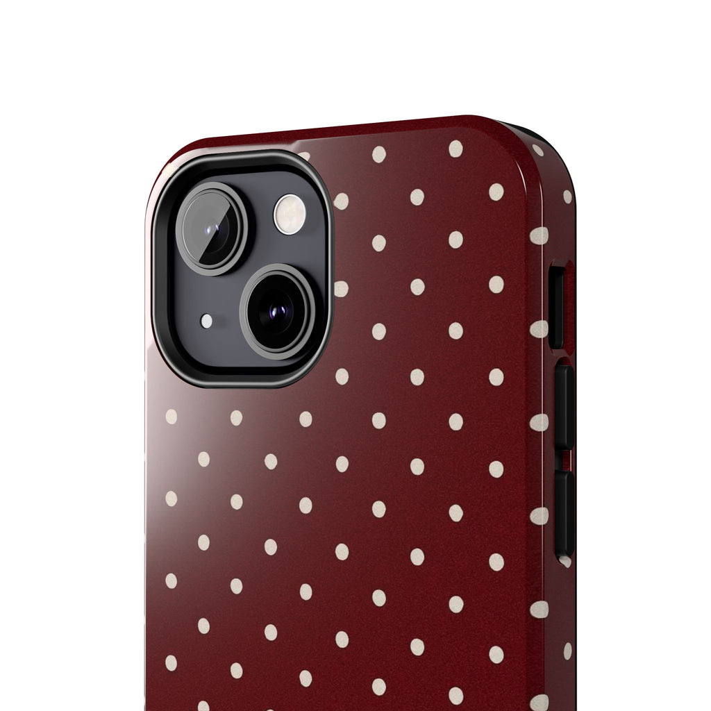 Burgundy Polka Dots