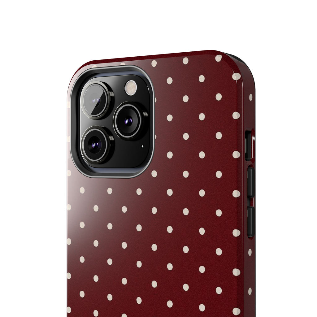 Burgundy Polka Dots