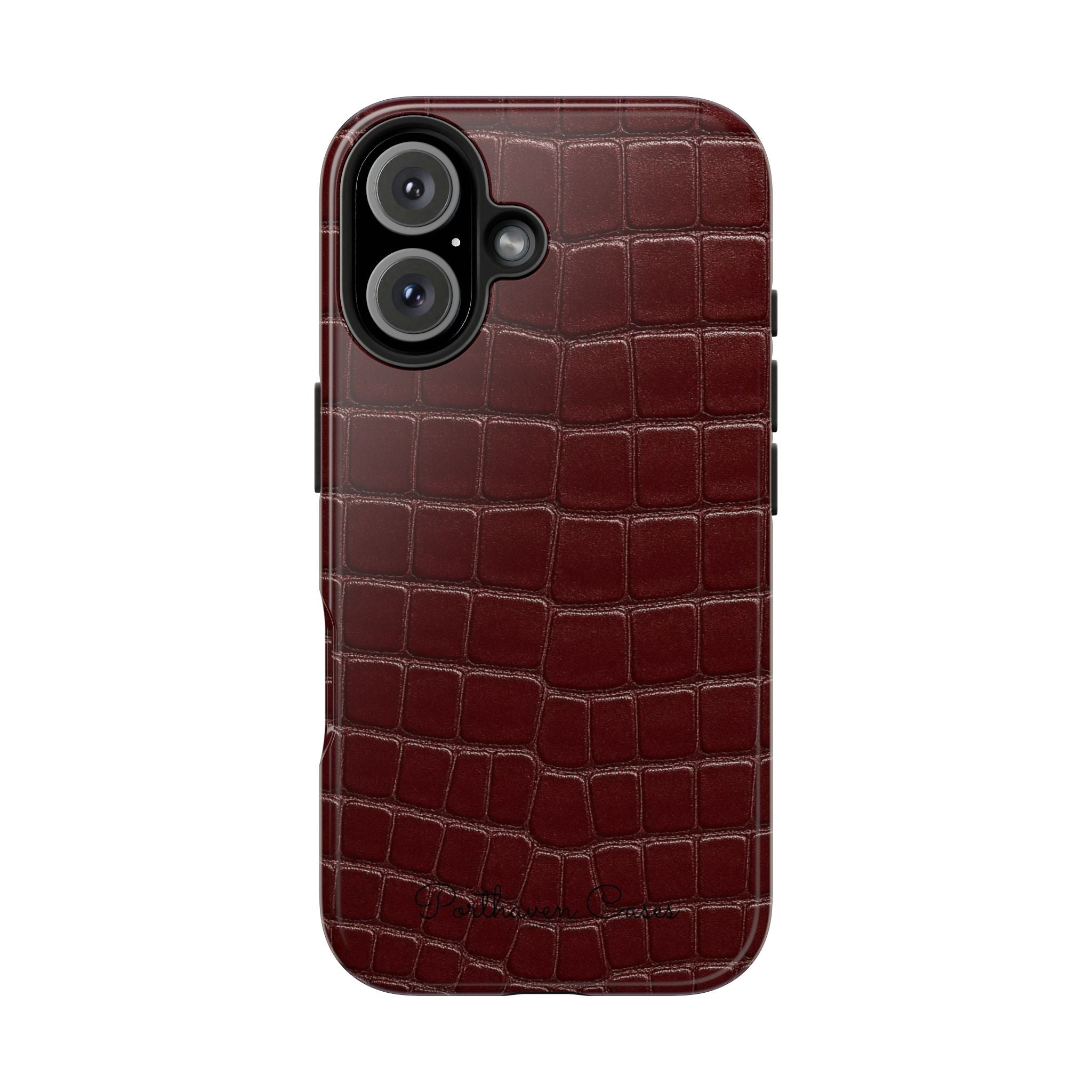Burgundy Crocodile Leather