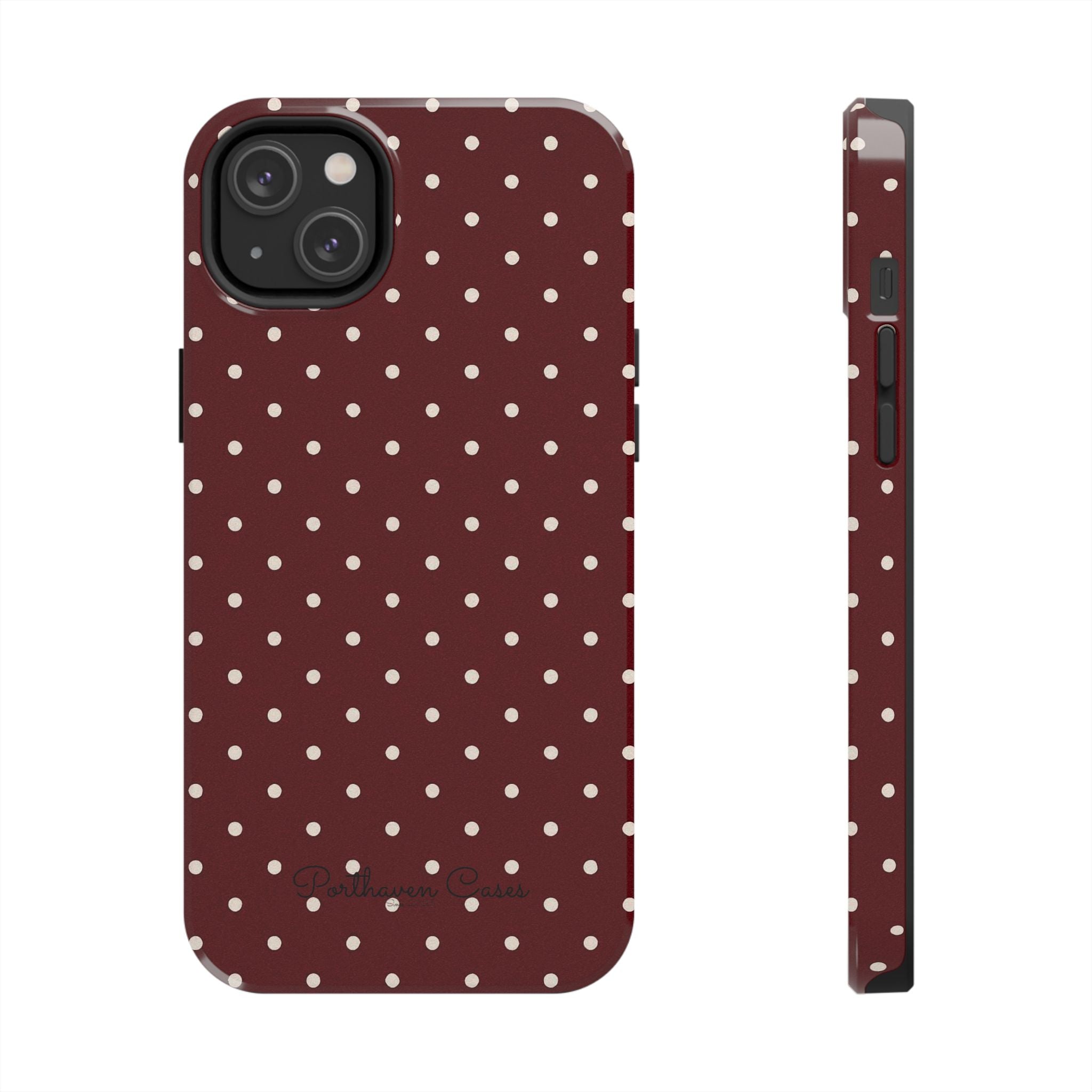 Burgundy Polka Dots