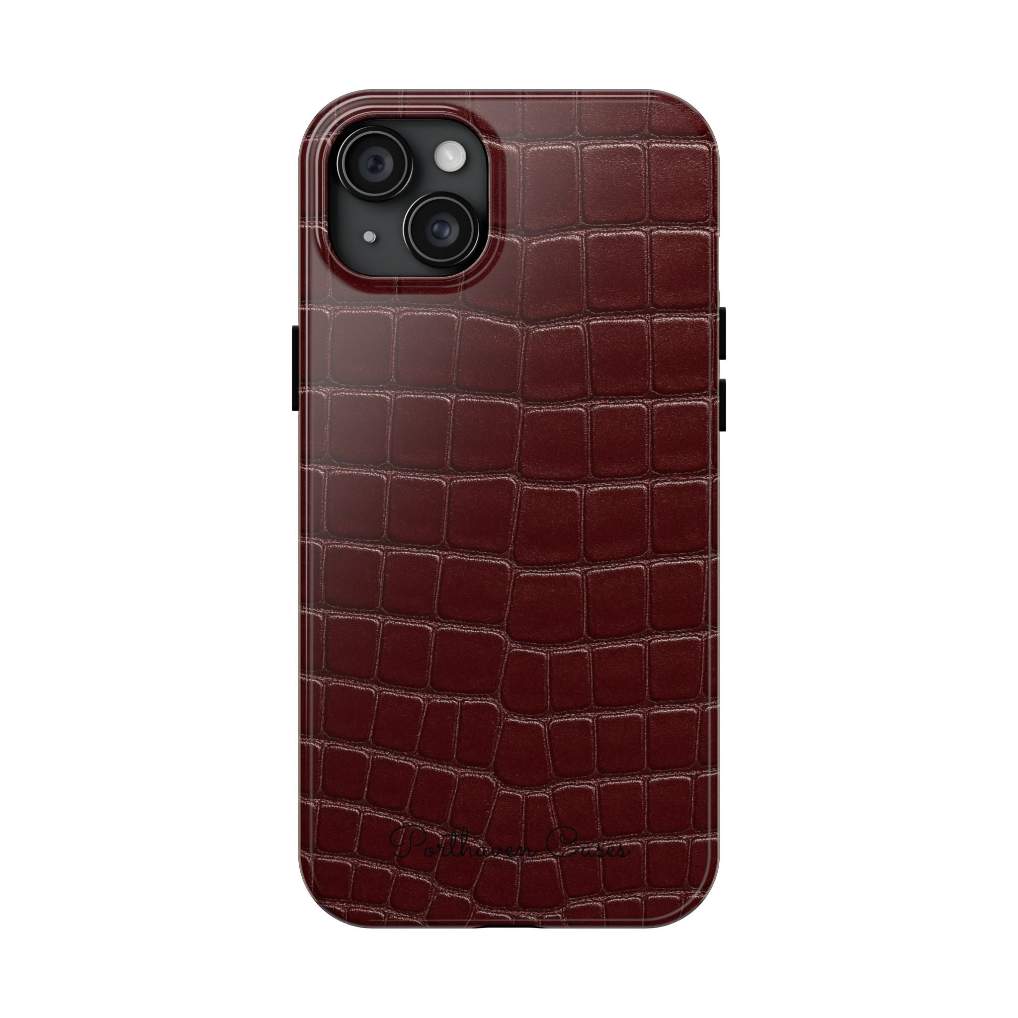 Burgundy Crocodile Leather