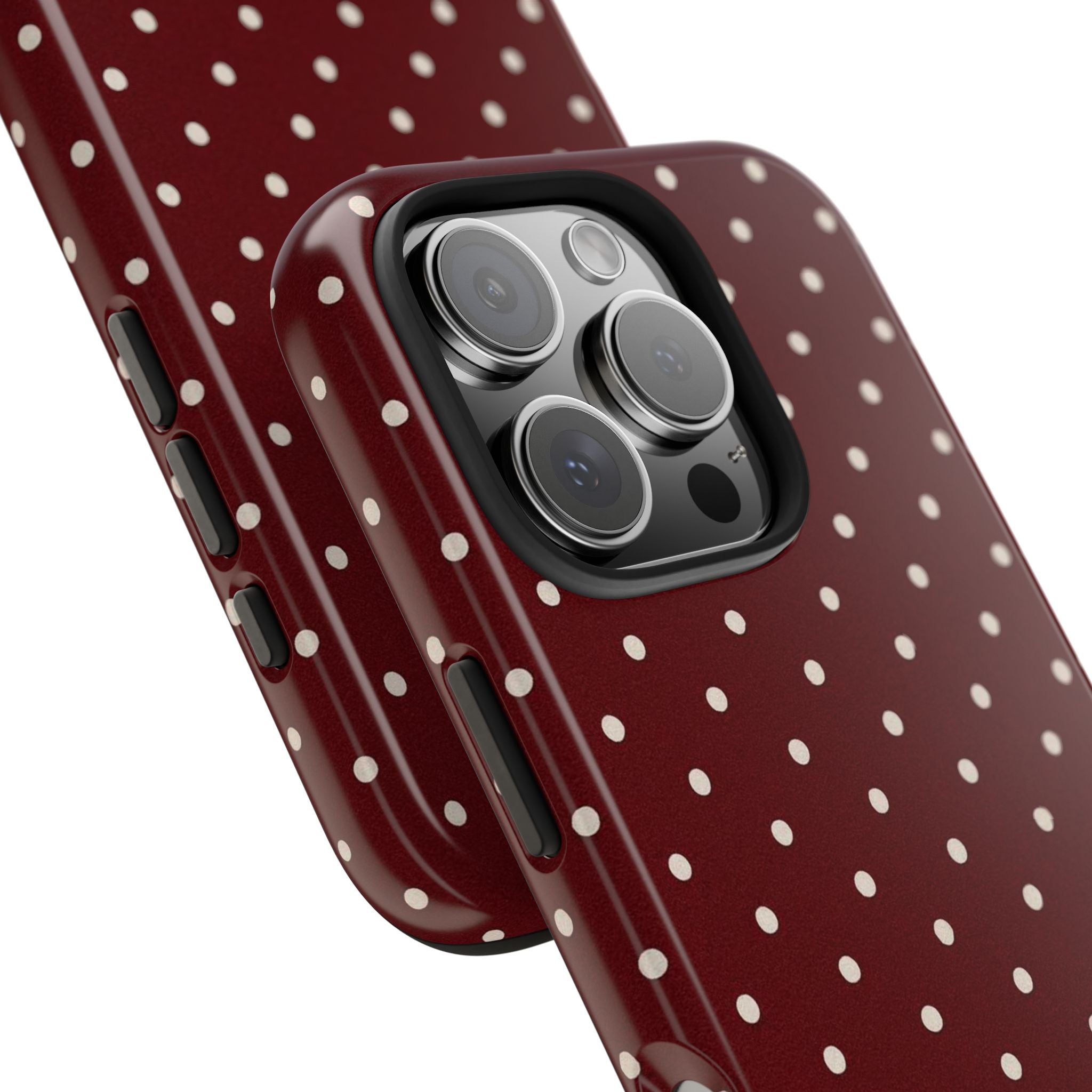 Burgundy Polka Dots