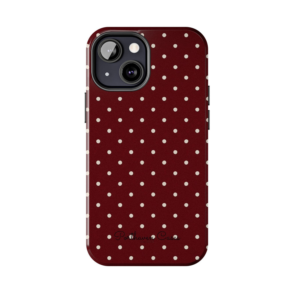Burgundy Polka Dots