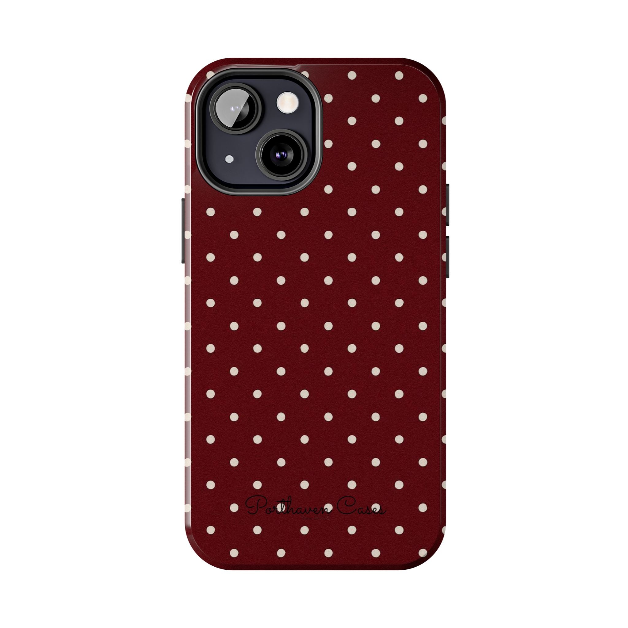 Burgundy Polka Dots