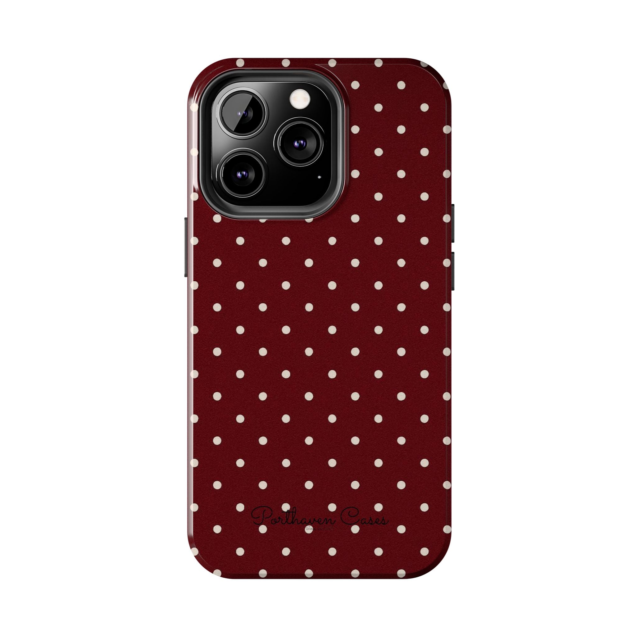 Burgundy Polka Dots