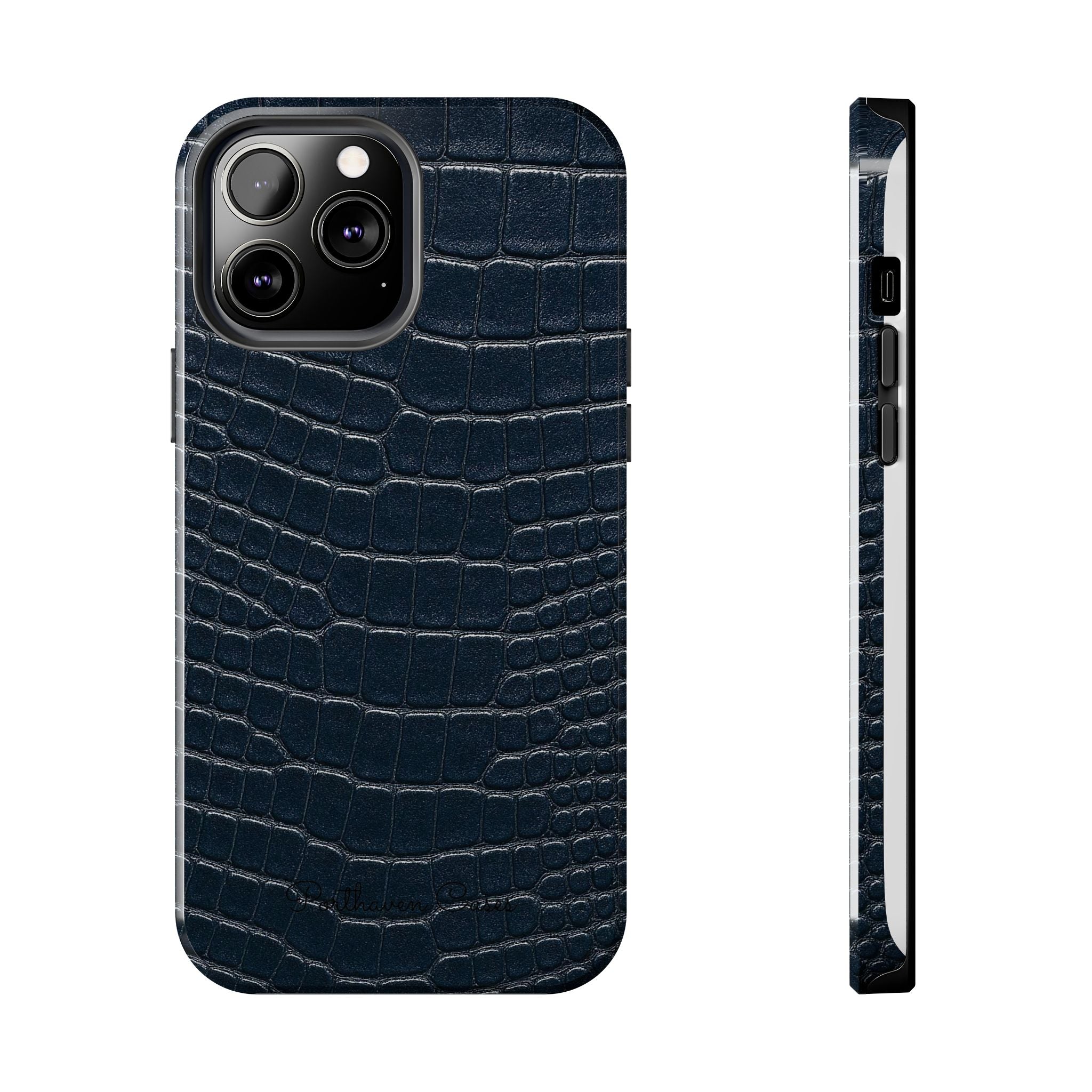 Navy Crocodile Leather