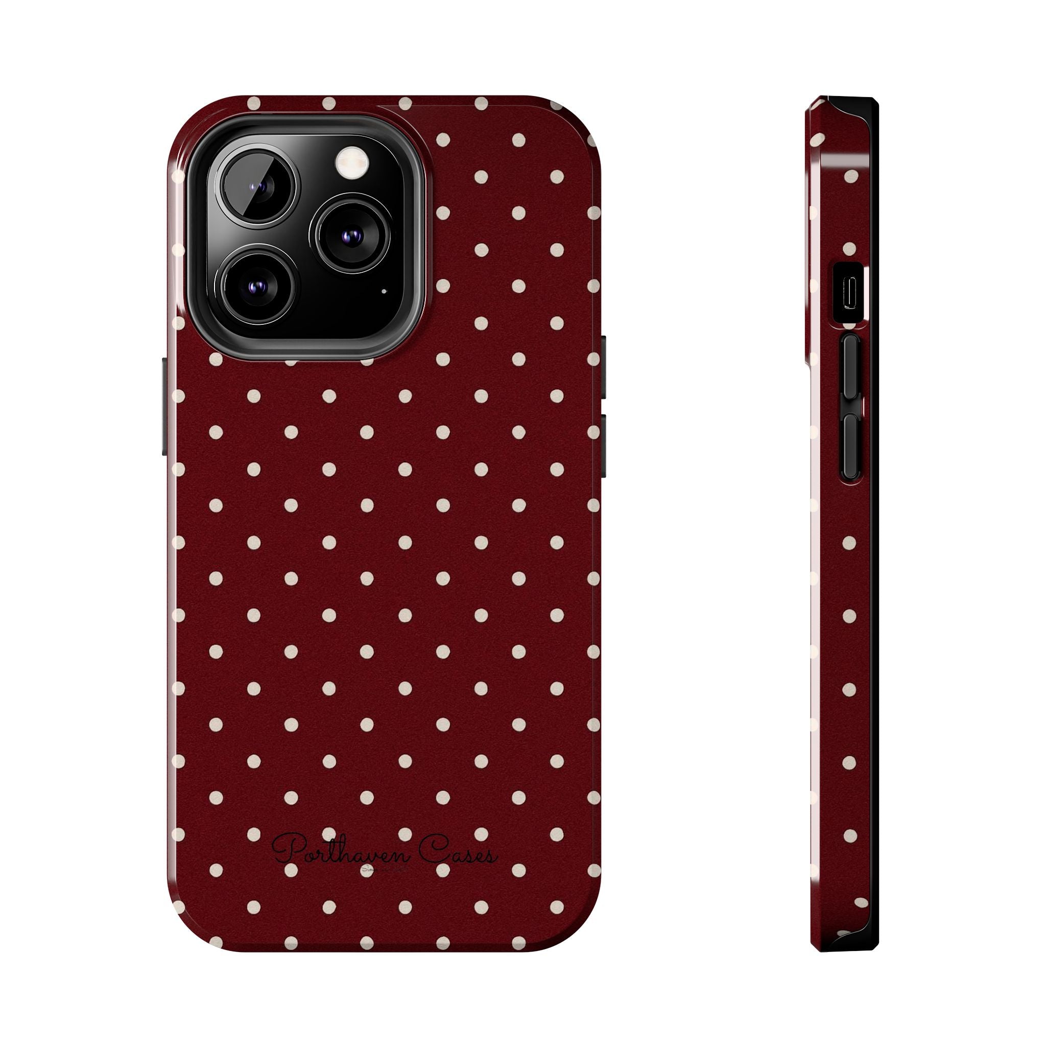 Burgundy Polka Dots