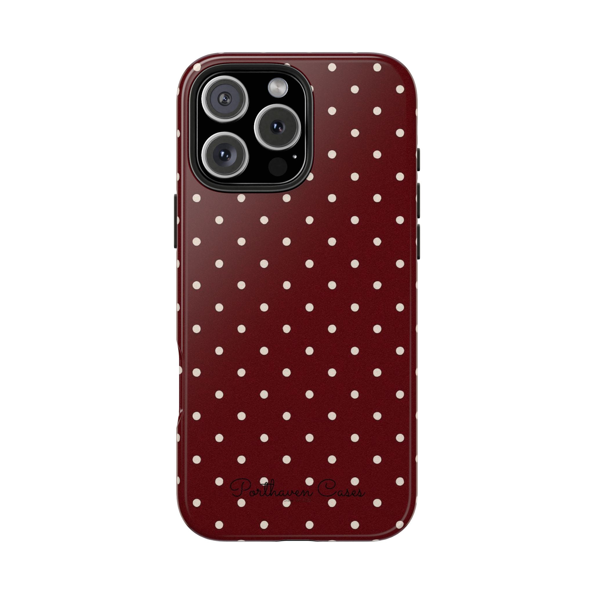 Burgundy Polka Dots