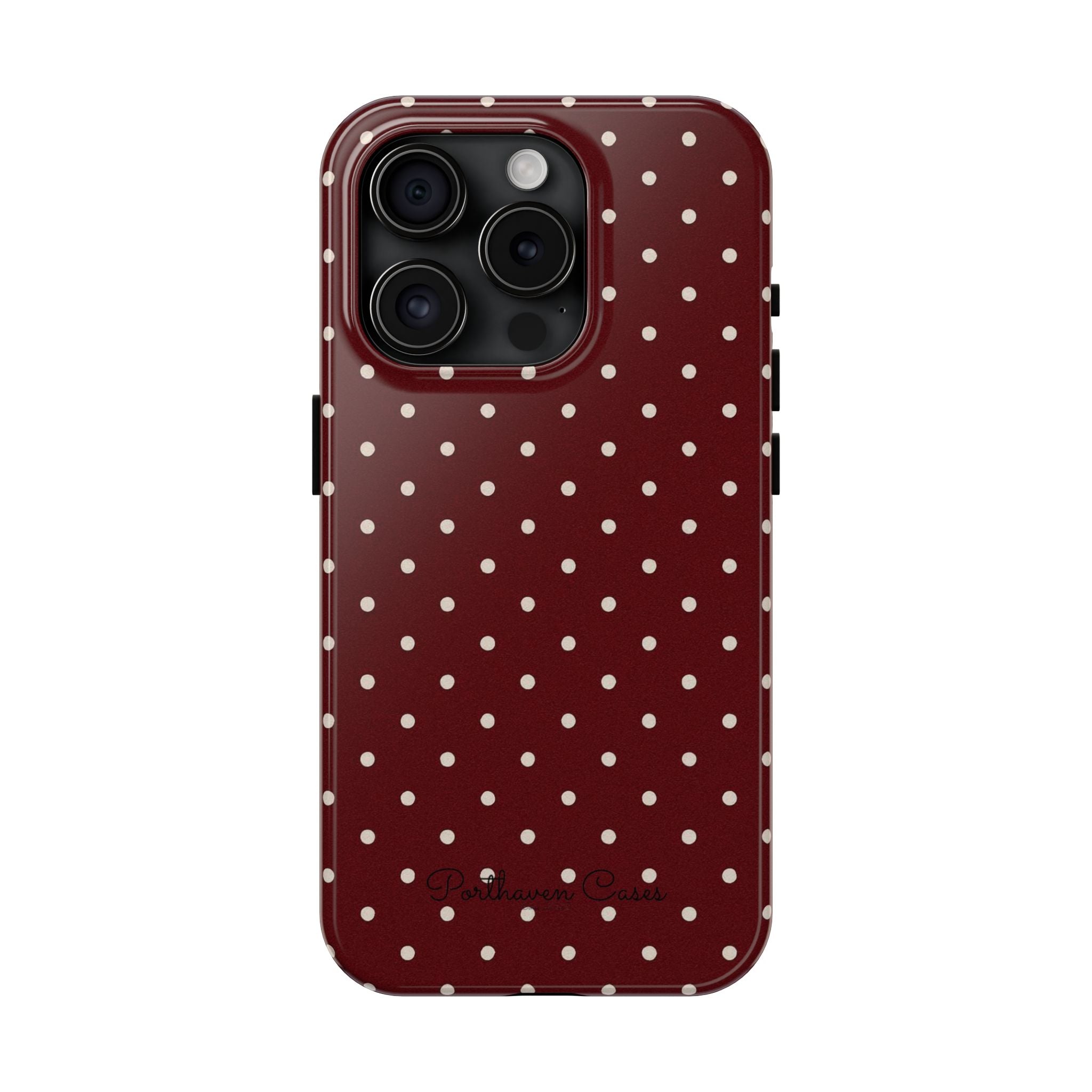 Burgundy Polka Dots