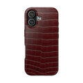 Burgundy Crocodile Leather
