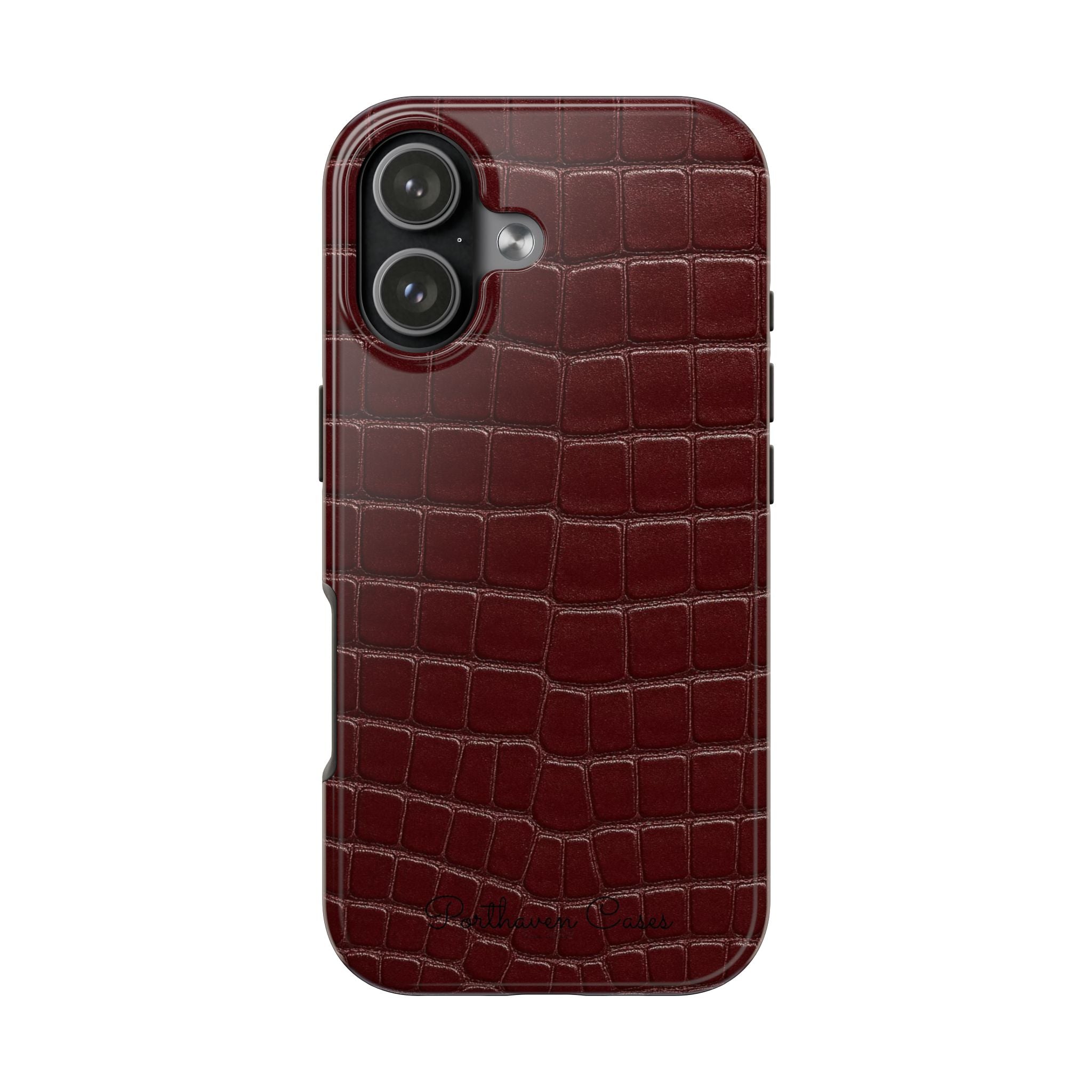Burgundy Crocodile Leather