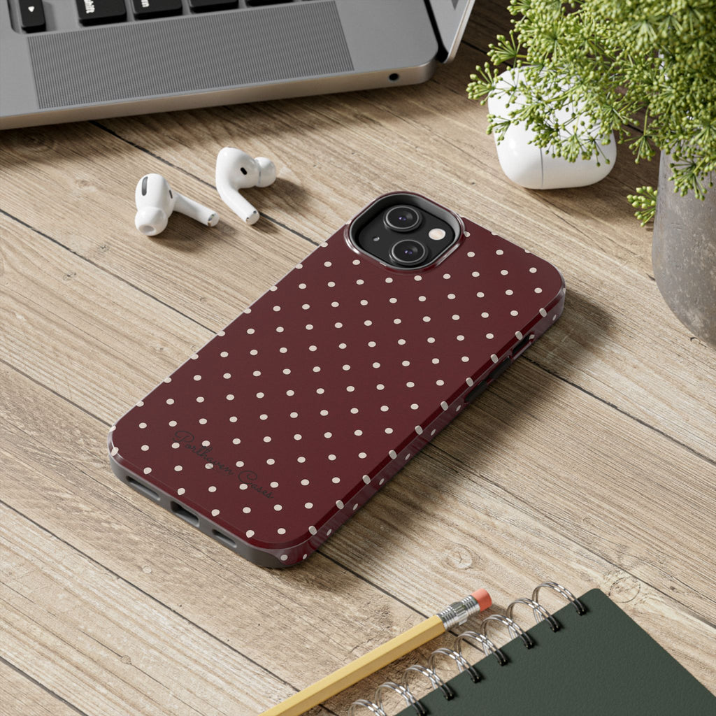 Burgundy Polka Dots