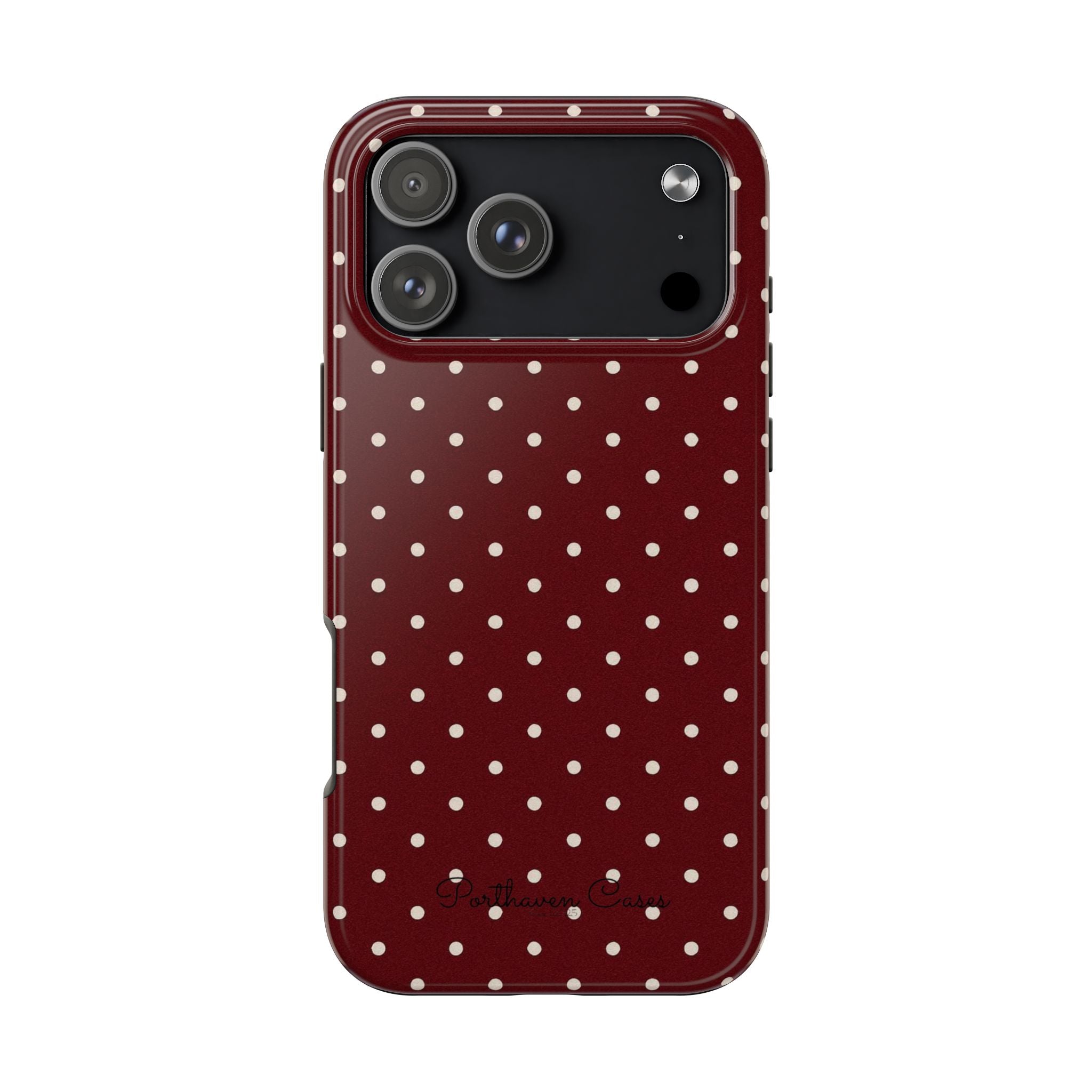 Burgundy Polka Dots