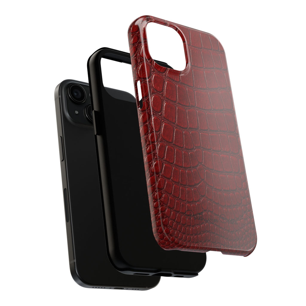 Red Crocodile Skin