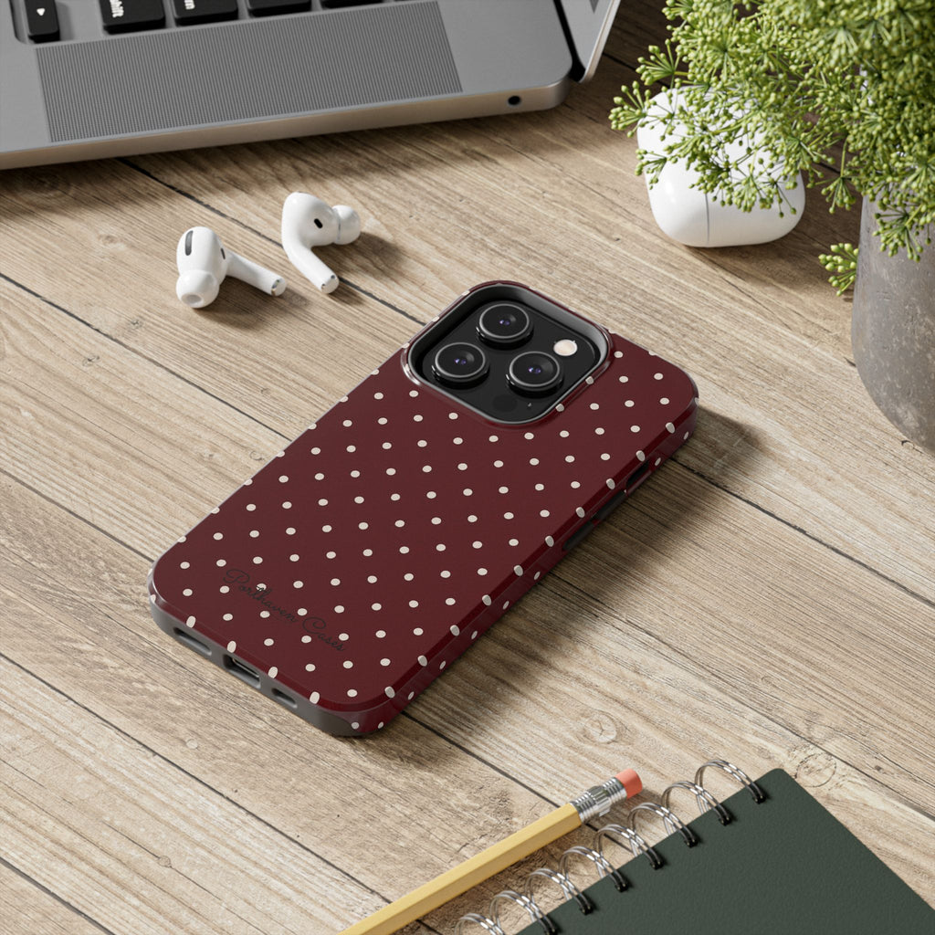 Burgundy Polka Dots