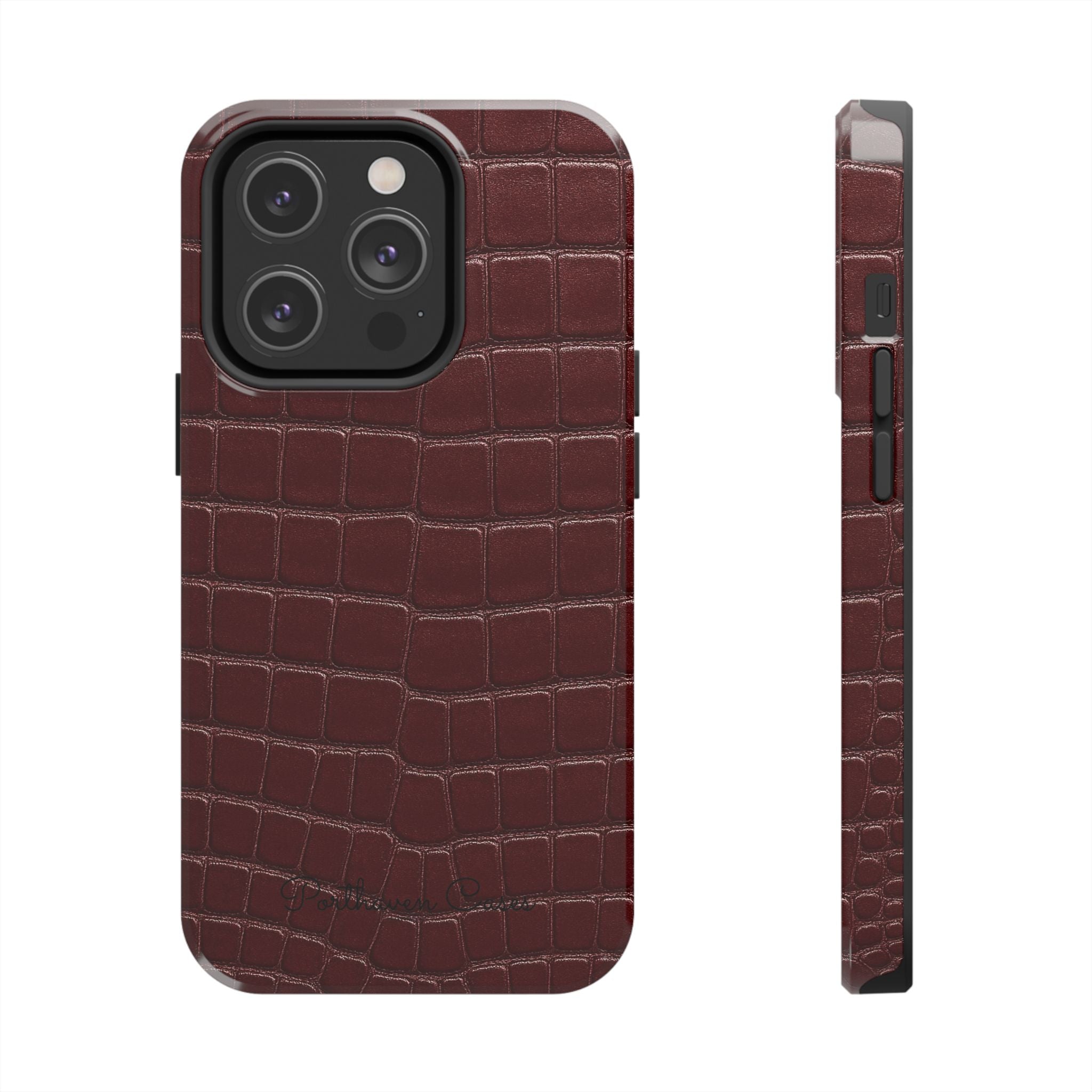 Burgundy Crocodile Leather