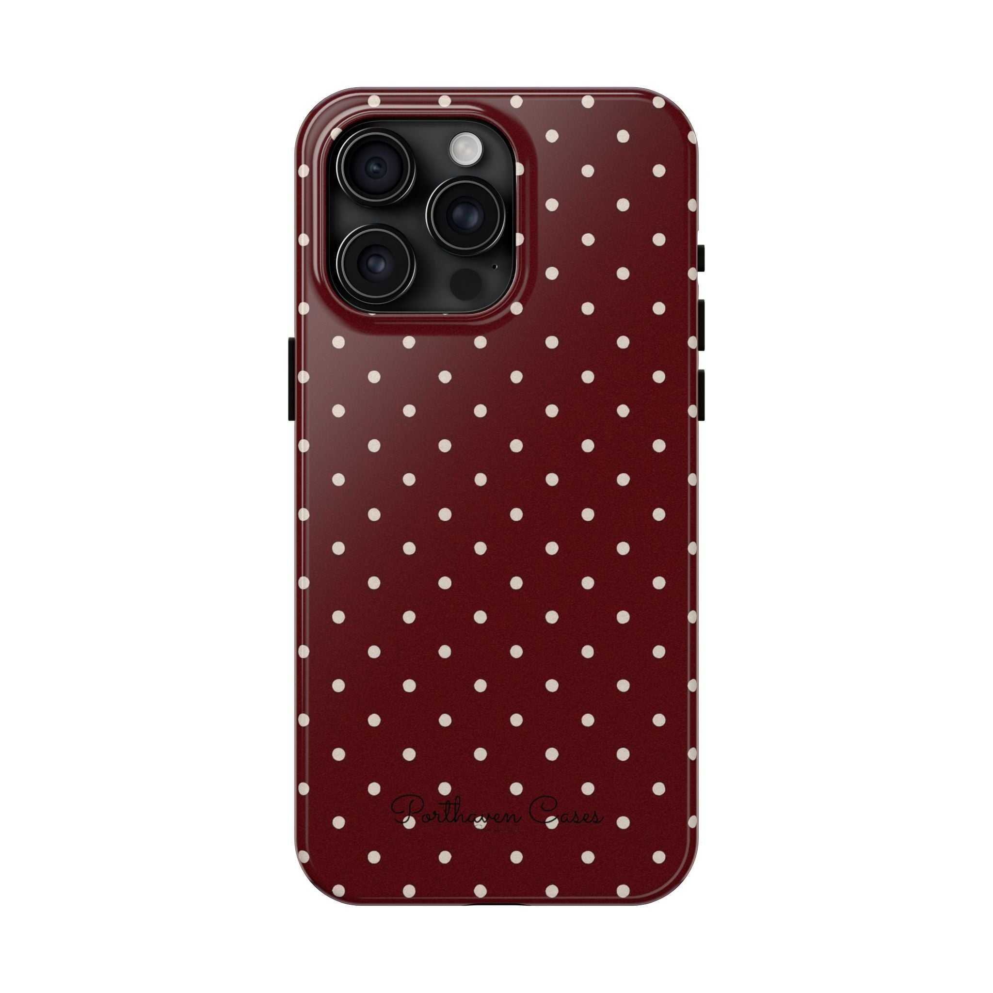 Burgundy Polka Dots