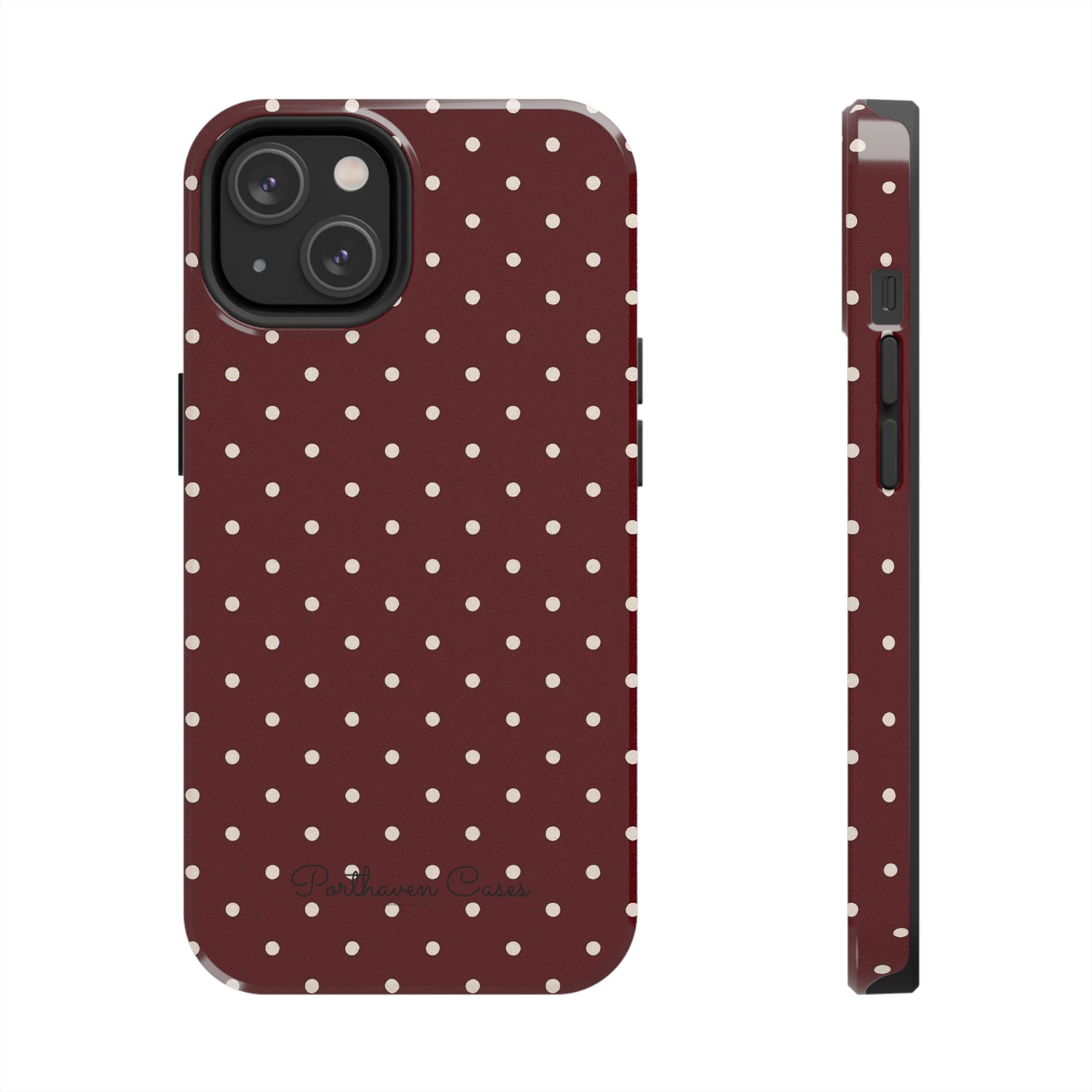 Burgundy Polka Dots