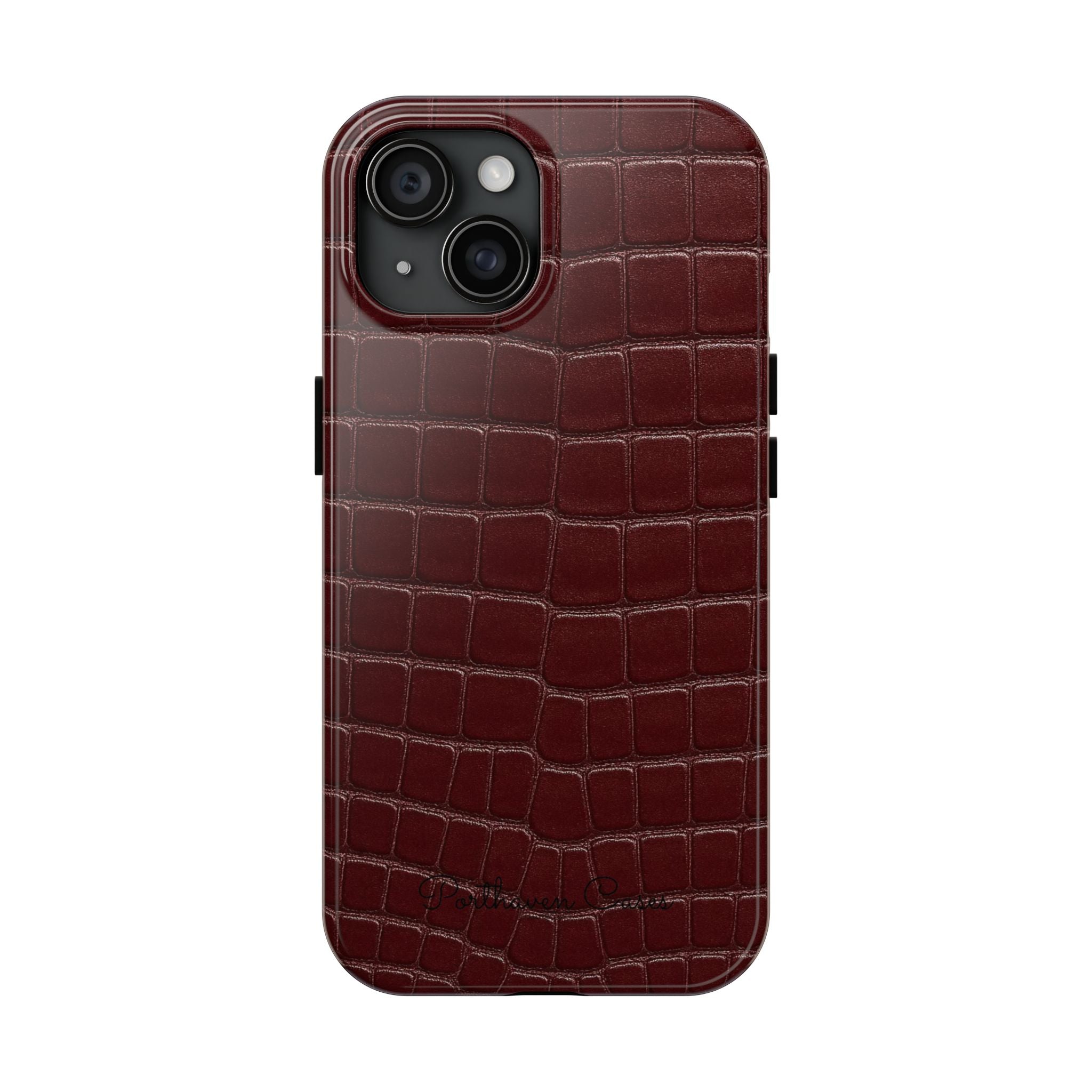 Burgundy Crocodile Leather