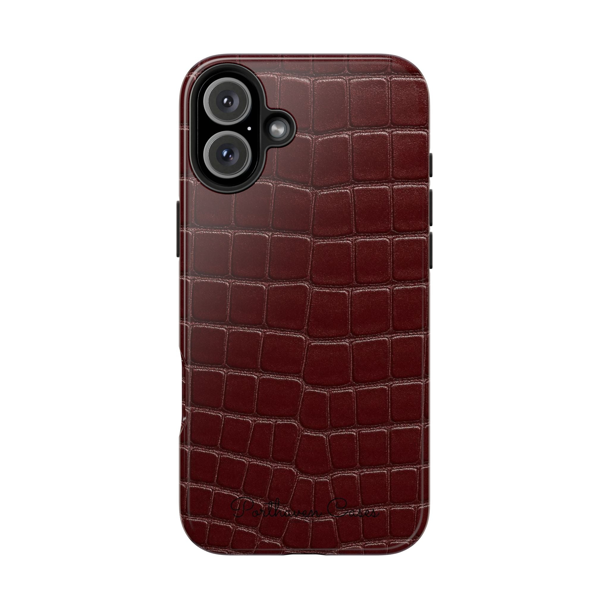 Burgundy Crocodile Leather
