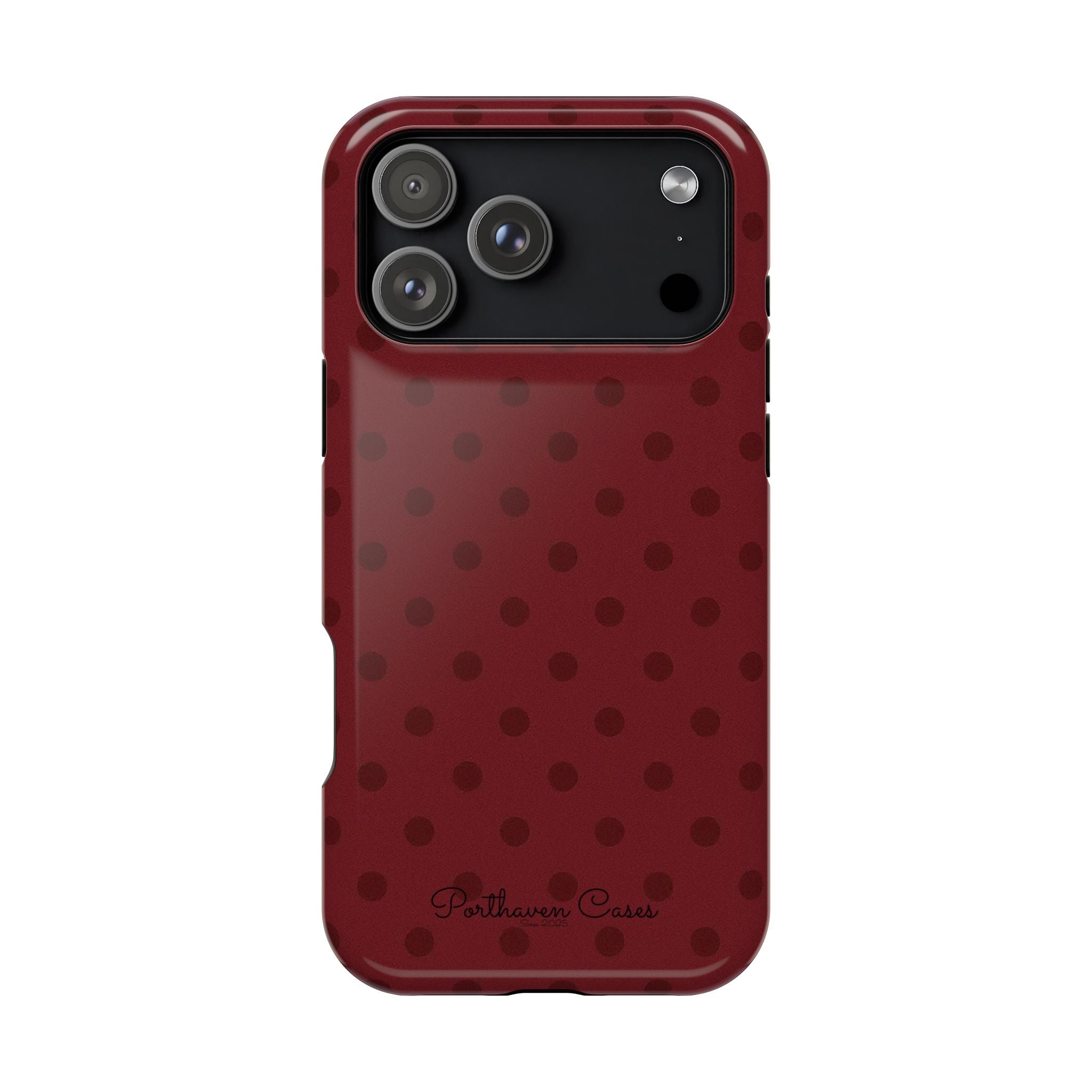 BURGUNDY POLKA-DOTS