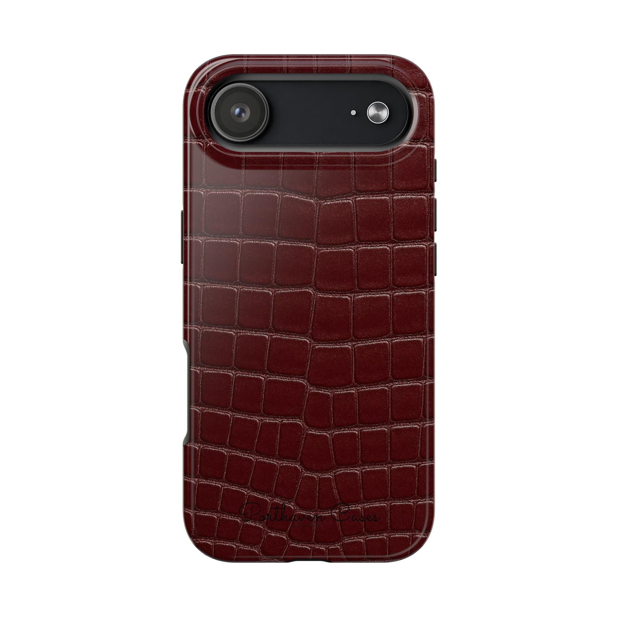 Burgundy Crocodile Leather