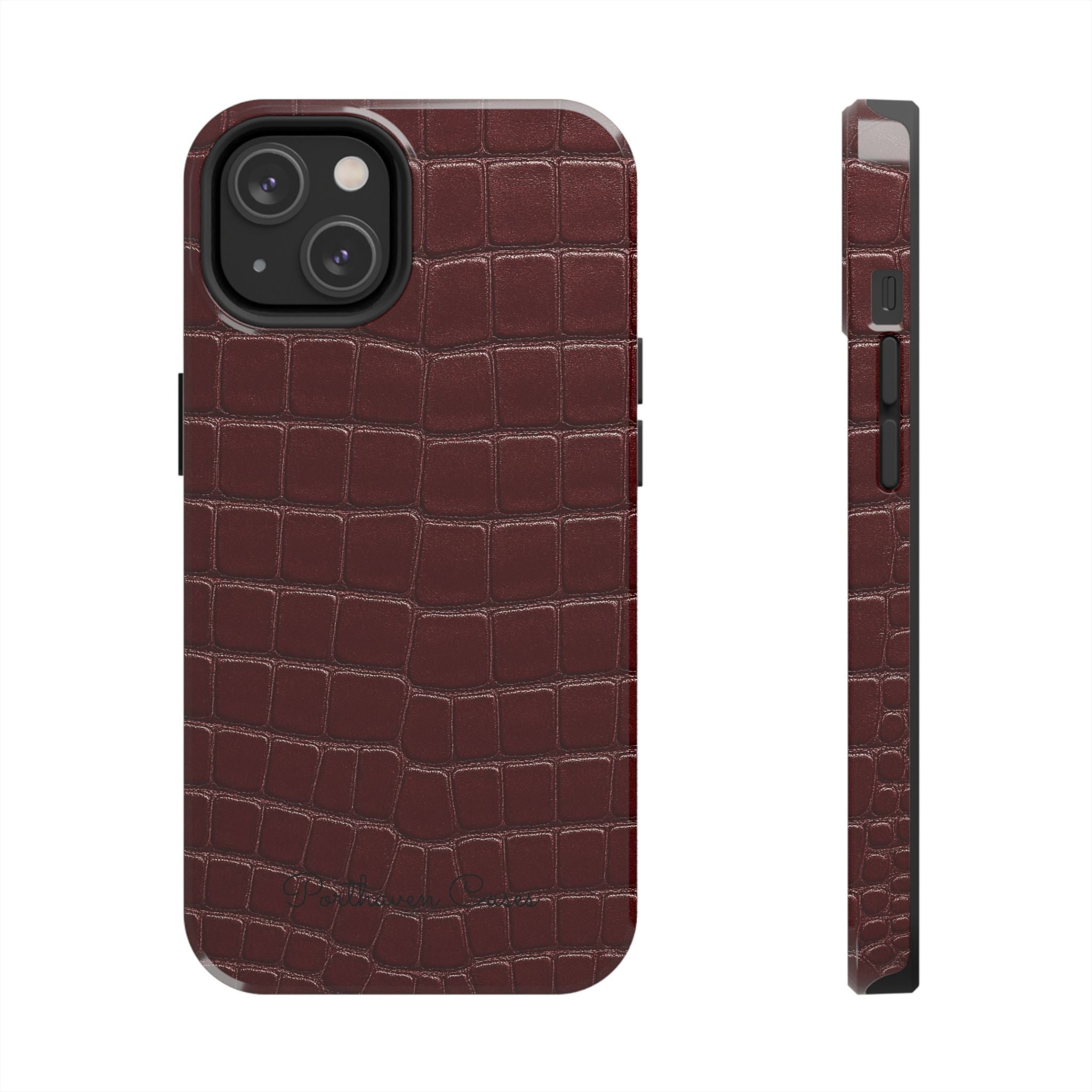 Burgundy Crocodile Leather